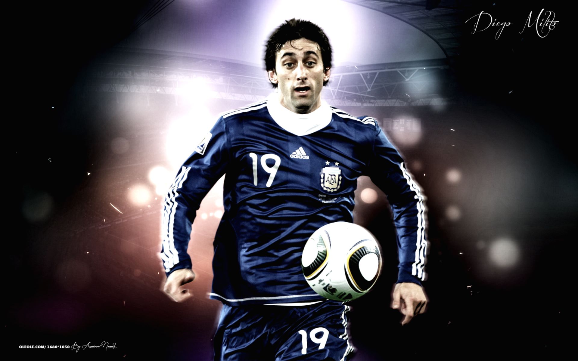 Laden Sie das Sport, Fußball, Argentinische Fußballnationalmannschaft, Diego Milito-Bild kostenlos auf Ihren PC-Desktop herunter
