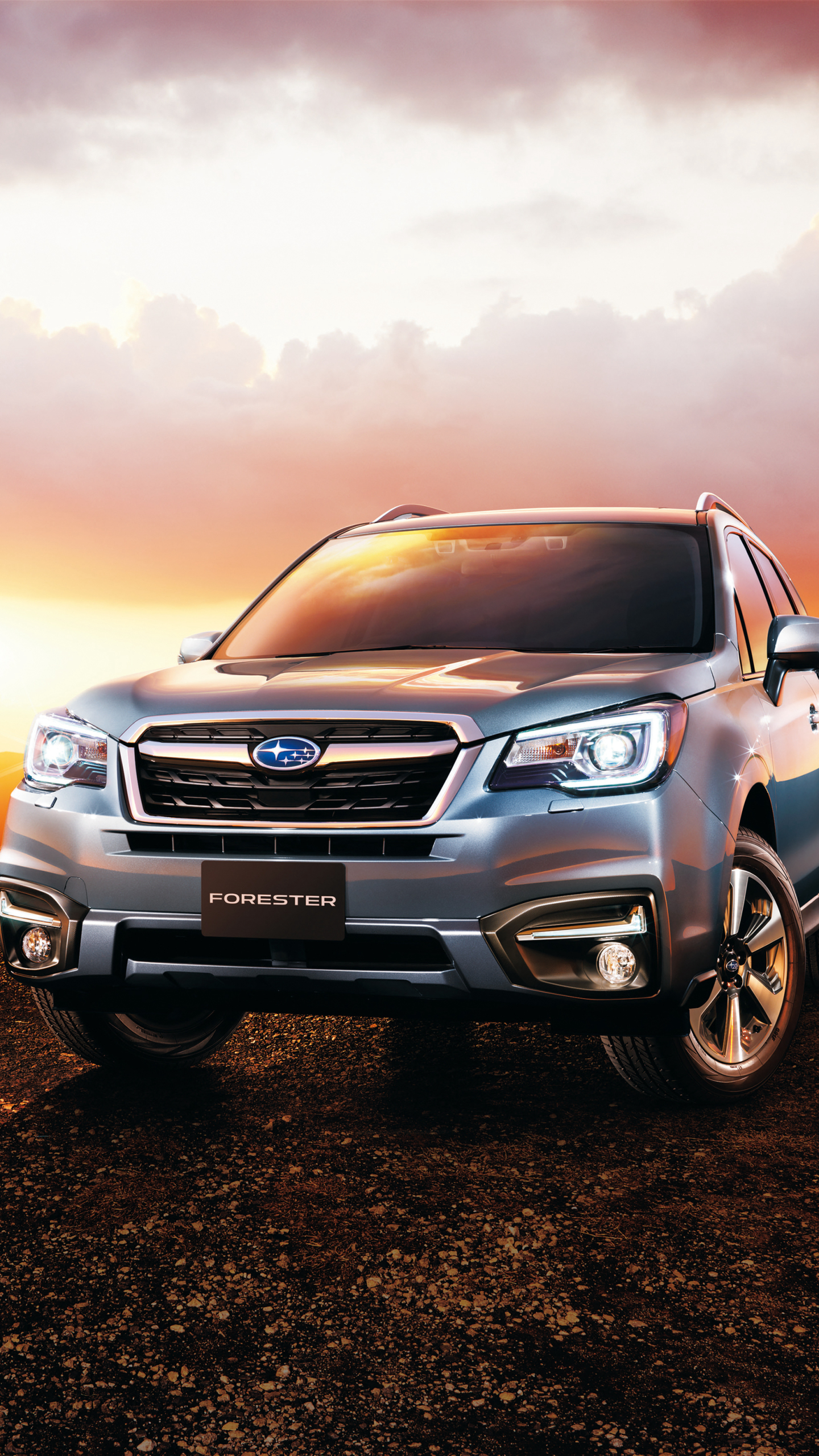 Download mobile wallpaper Sunset, Subaru, Car, Suv, Subaru Forester, Vehicle, Vehicles, Silver Car for free.