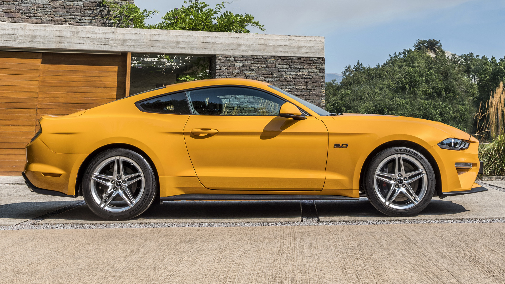 Free download wallpaper Ford, Car, Muscle Car, Ford Mustang Gt, Vehicles, Coupé, Yellow Car on your PC desktop
