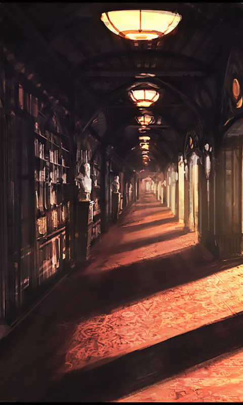 Download mobile wallpaper Fantasy, Sunlight, Library for free.
