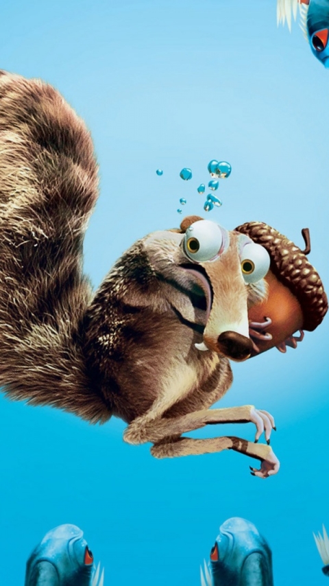 Download mobile wallpaper Ice Age, Movie, Scrat (Ice Age), Ice Age: The Meltdown, Piranha for free.