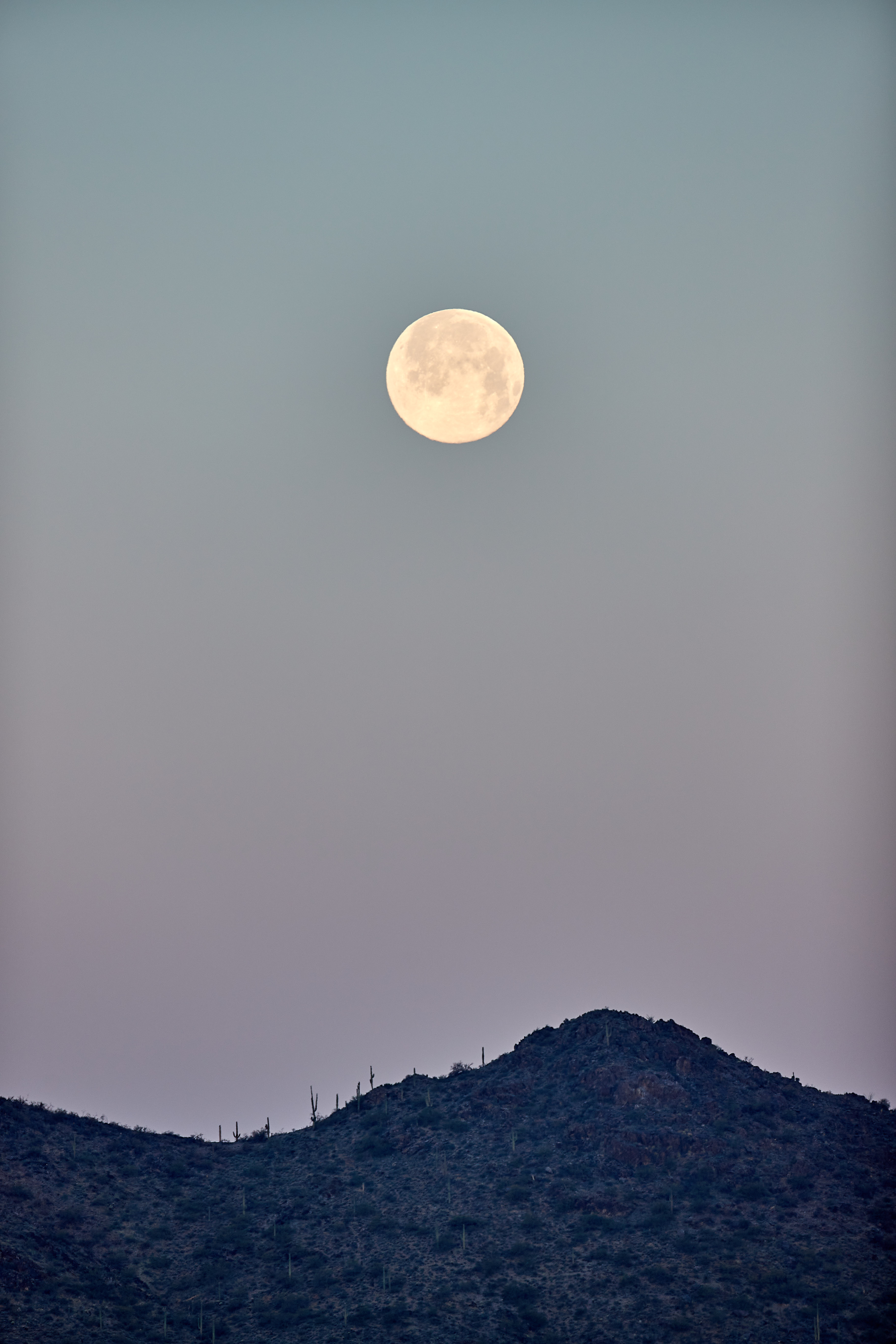 Download mobile wallpaper Dusk, Hill, Twilight, Nature, Moon for free.