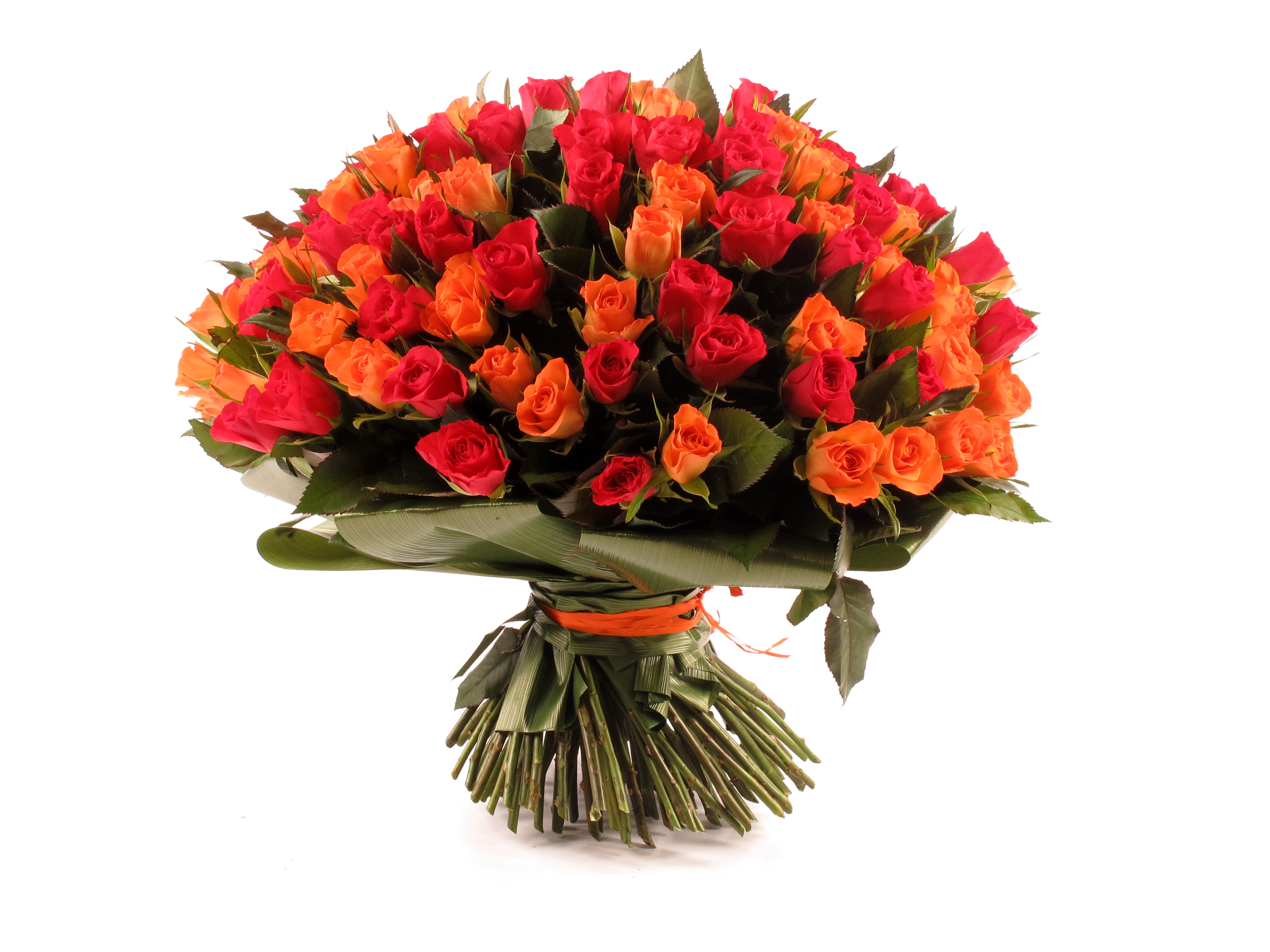 Laden Sie das Blume, Rose, Strauß, Rote Blume, Menschengemacht, Orangene Blume-Bild kostenlos auf Ihren PC-Desktop herunter