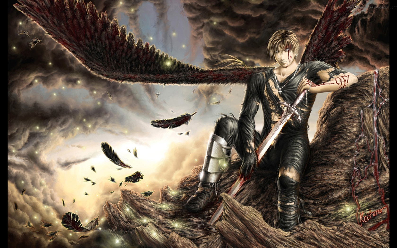 Download mobile wallpaper Angel Warrior, Fantasy for free.