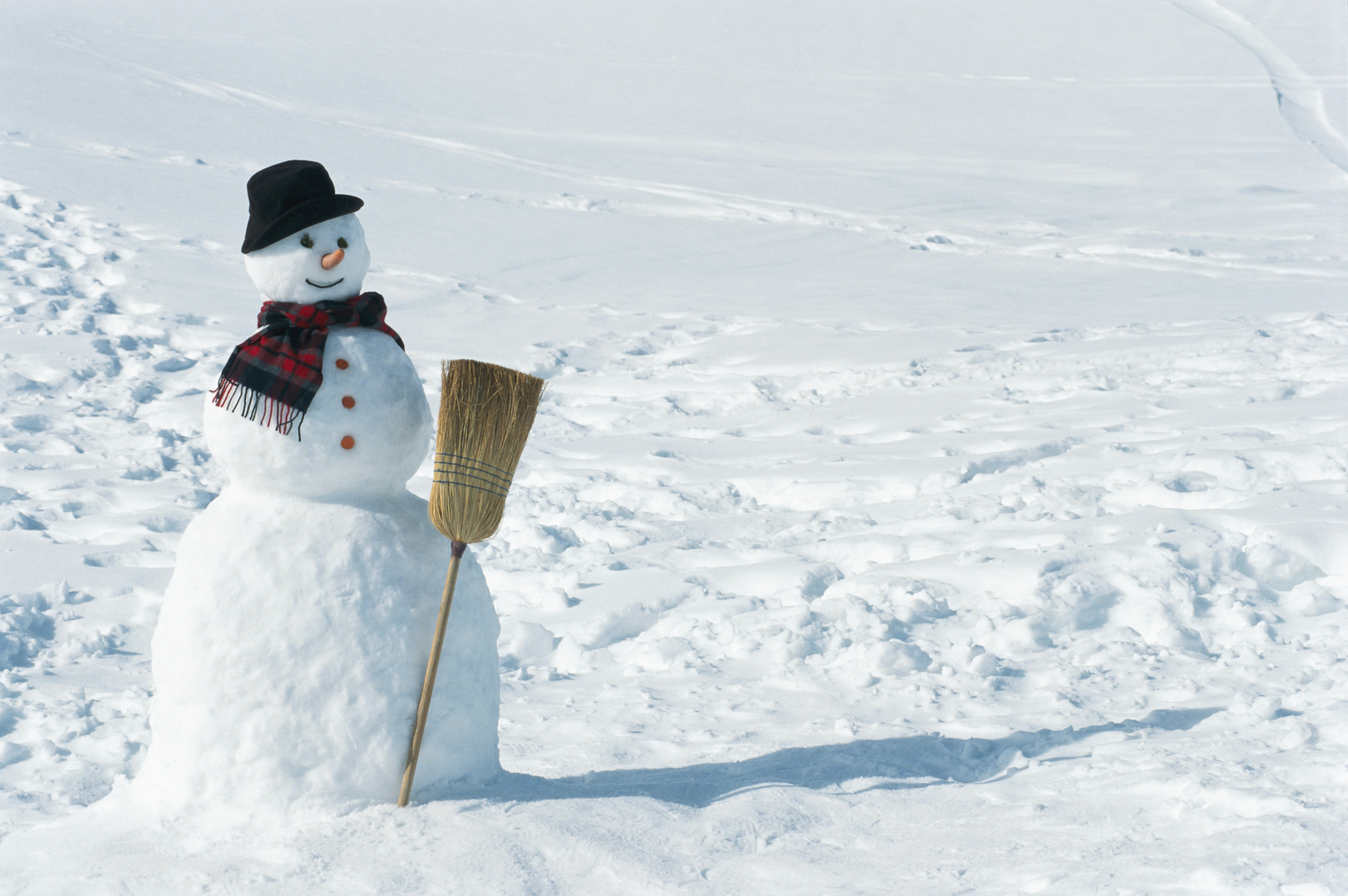 Free download wallpaper Winter, Snow, Snowman, Hat, Photography, Scarf, Broomstick on your PC desktop