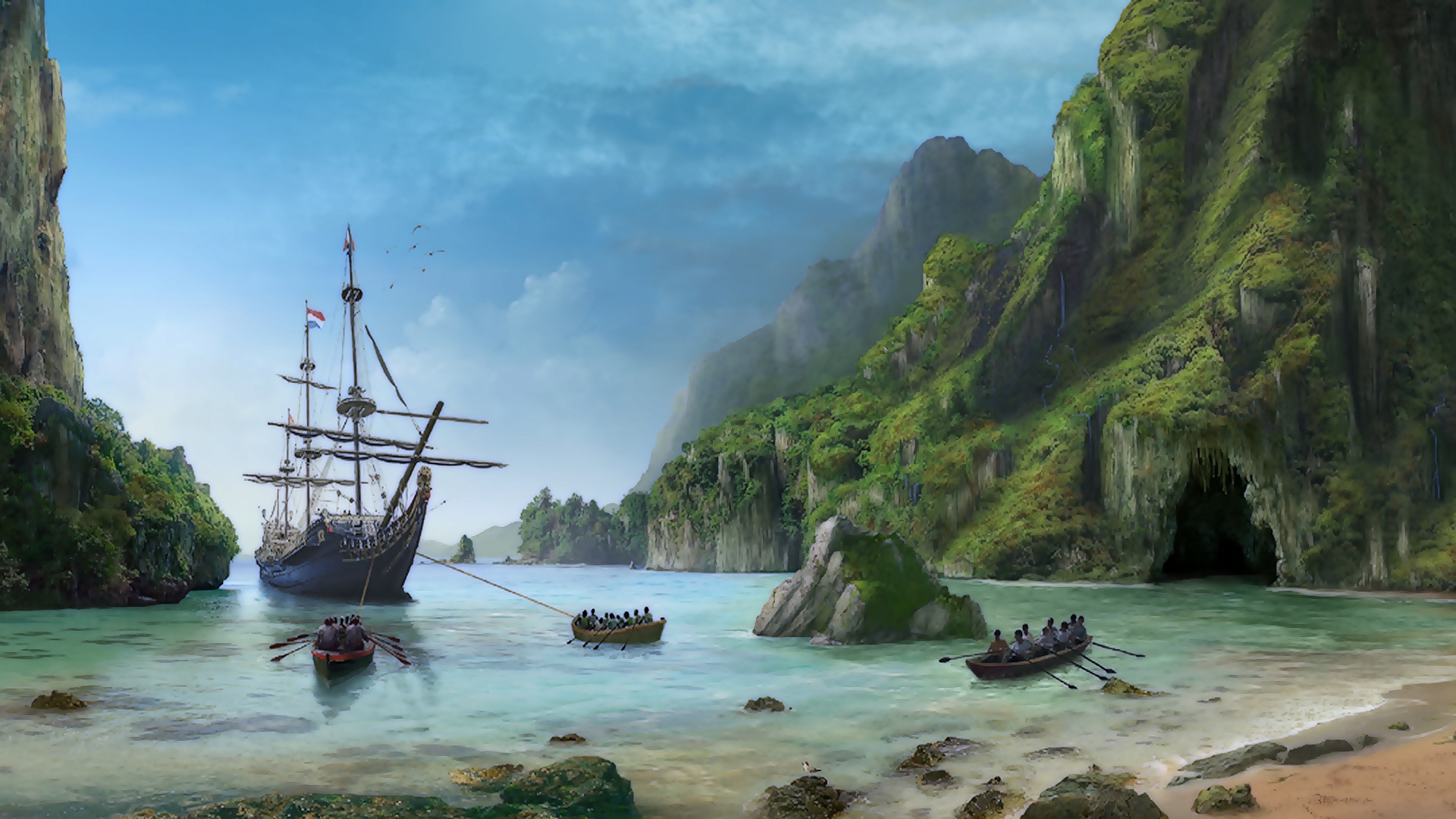 Download mobile wallpaper Fantasy, Ship for free.