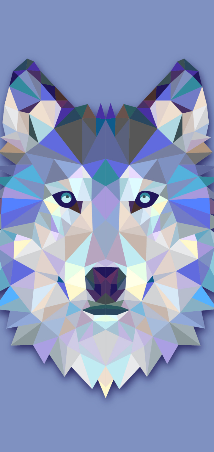 Download mobile wallpaper Abstract, Wolf, Facets for free.
