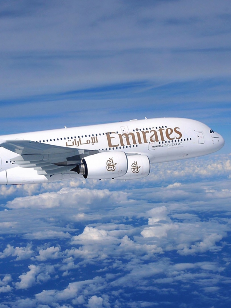Descarga gratuita de fondo de pantalla para móvil de Avión, Nube, Aeronave, Emiratos, Vehículos, Aeronaves, Airbus A380.