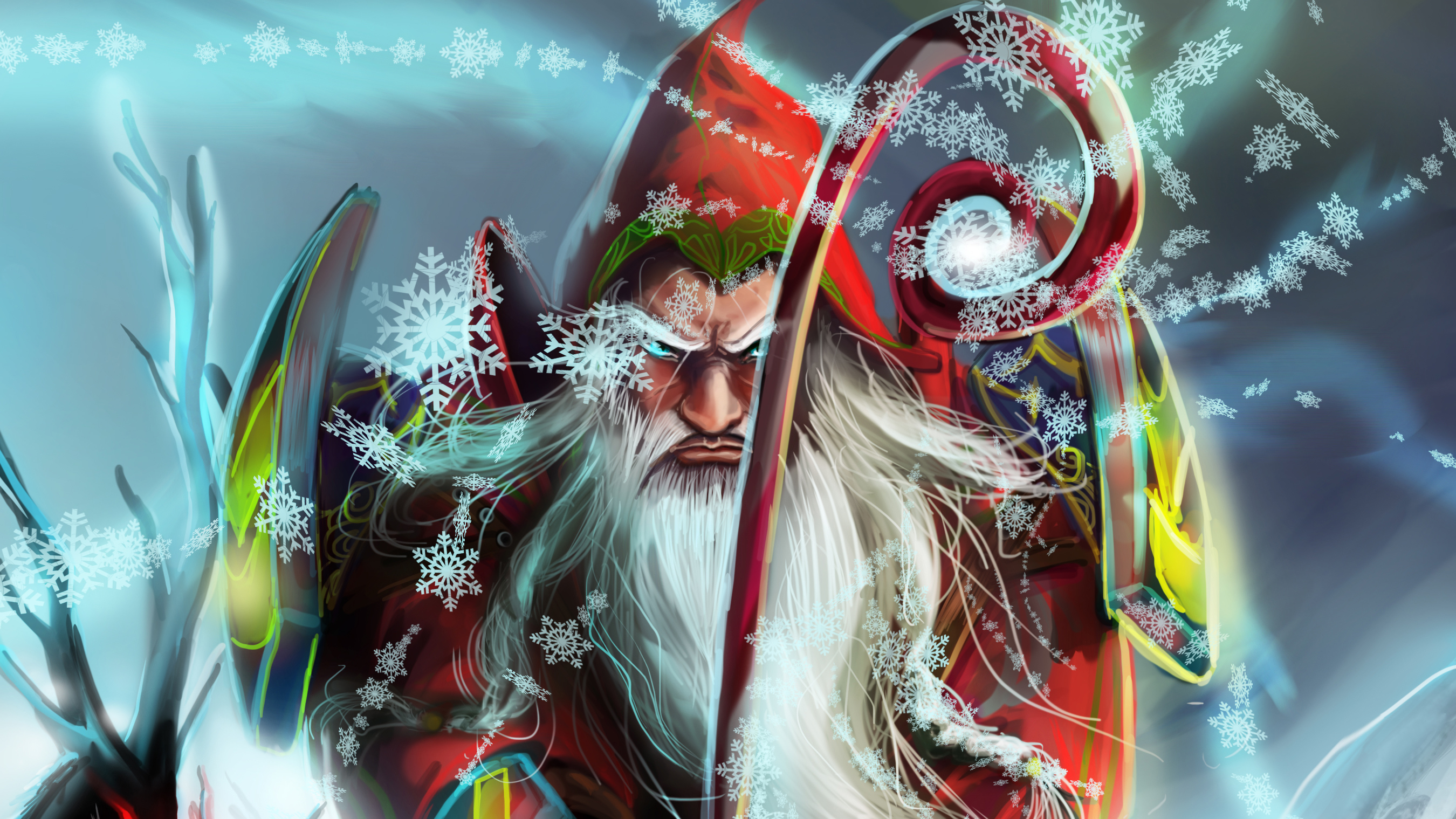 Download mobile wallpaper Christmas, Holiday, Beard, Snowflake, Santa for free.
