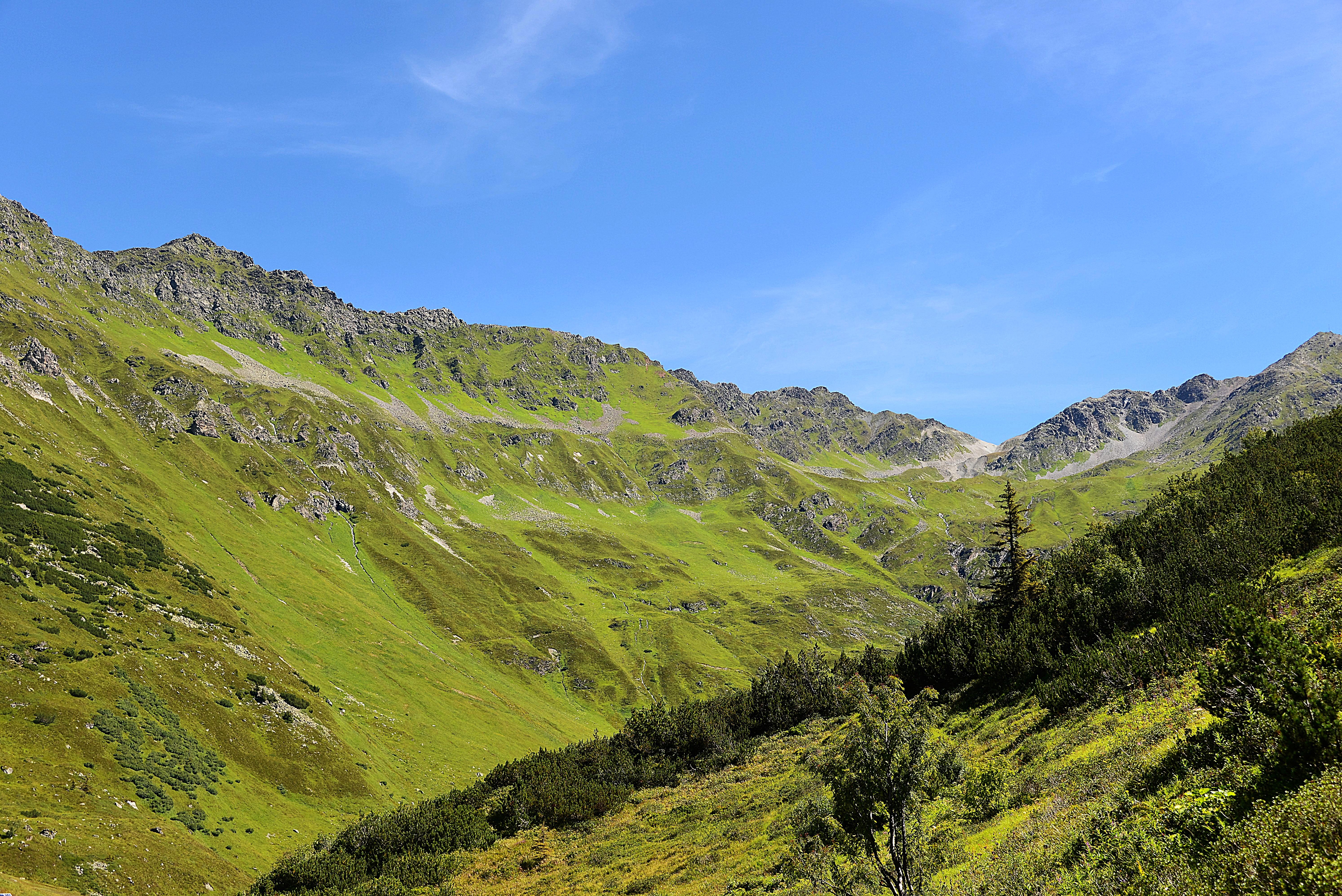 Handy-Wallpaper Mountains, Panorama, Natur, Grass, Tirol kostenlos herunterladen.