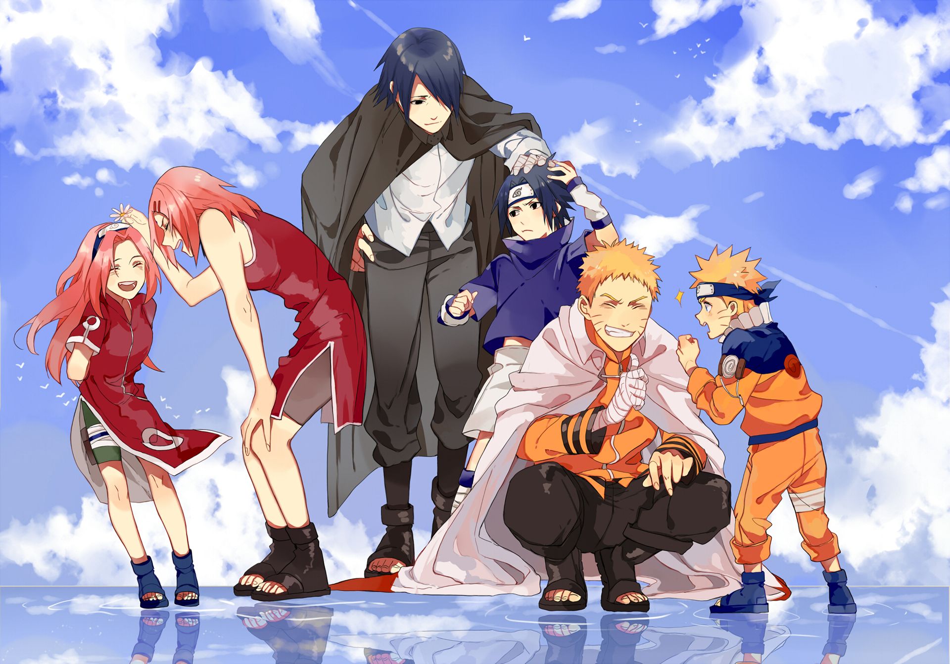 Baixar papel de parede para celular de Anime, Naruto, Sasuke Uchiha, Sakura Haruno, Naruto Uzumaki gratuito.