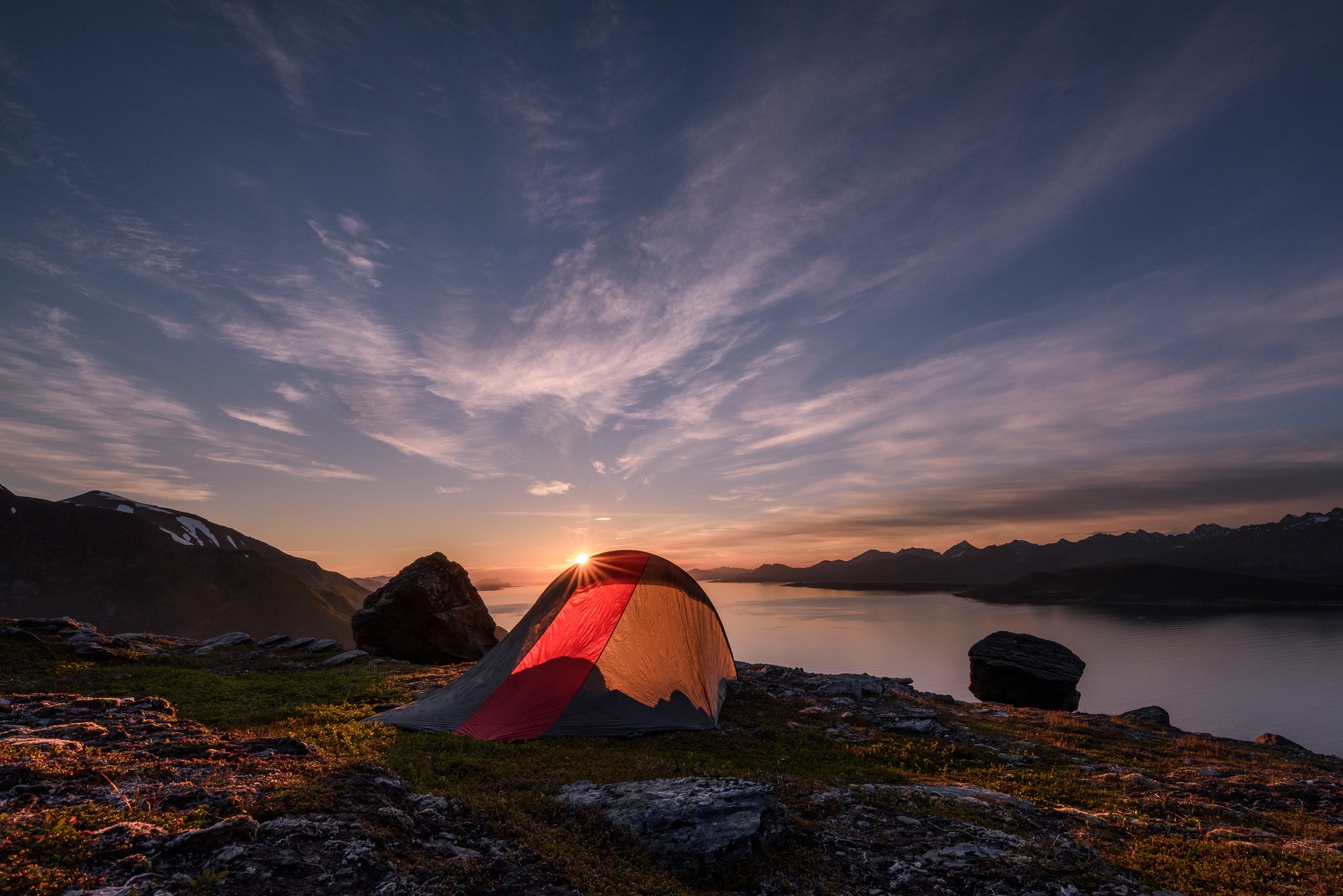 camping, photography, lake, landscape, sunrise