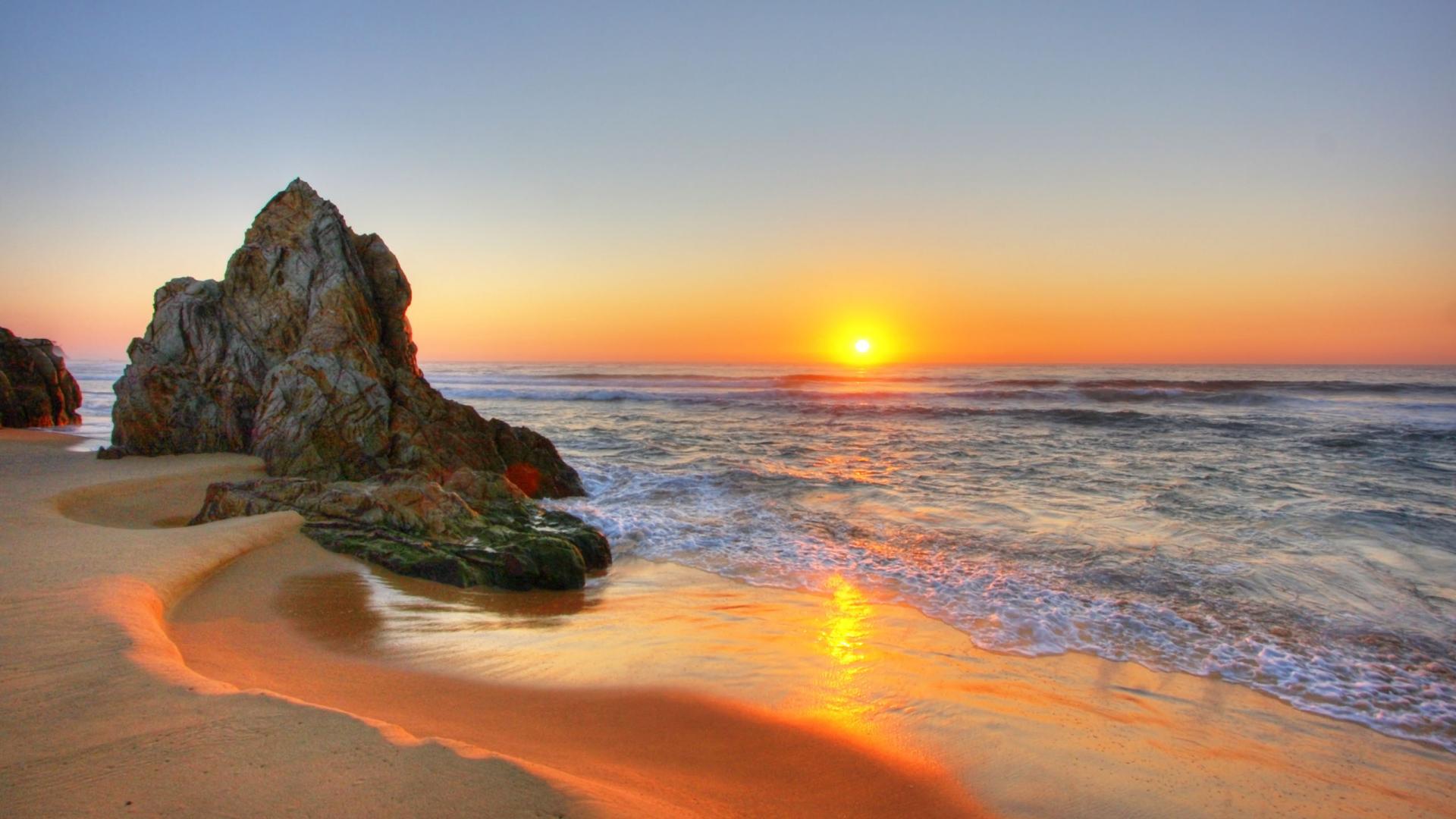 Download mobile wallpaper Sunset, Sky, Horizon, Ocean, Earth for free.