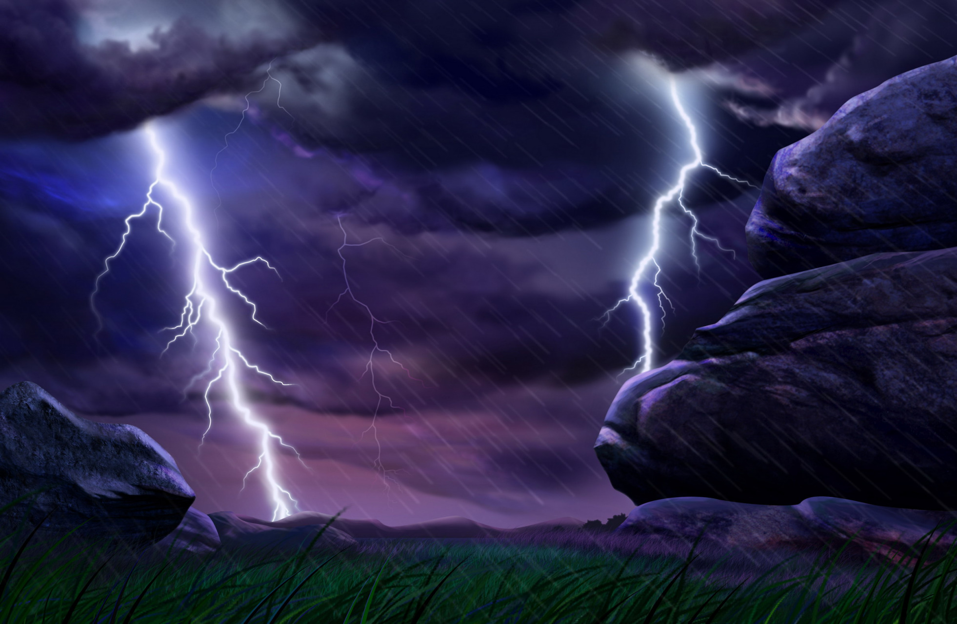 Download mobile wallpaper Sky, Lightning, Artistic, Cloud for free.