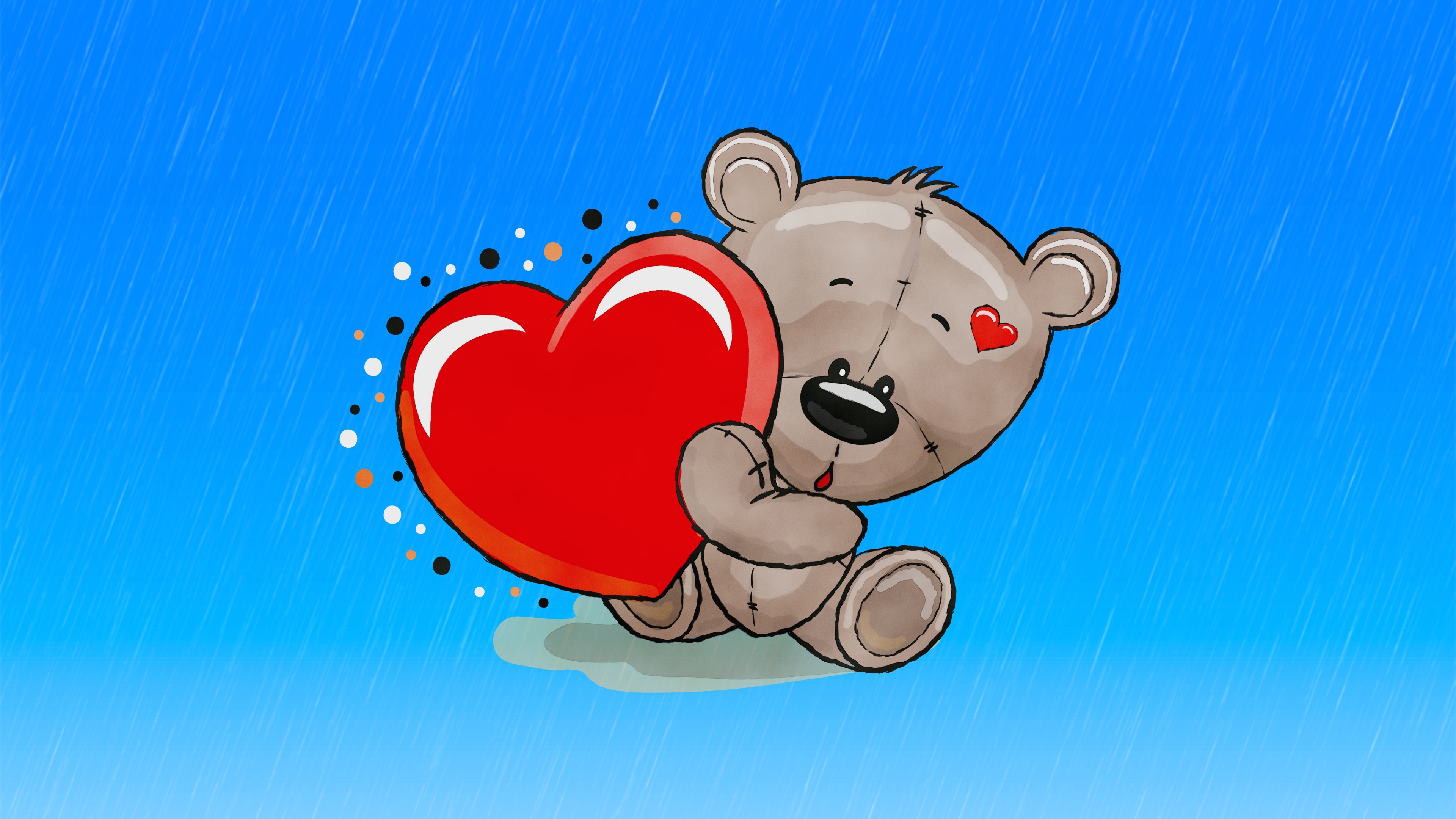 Download mobile wallpaper Teddy Bear, Heart, Artistic, Cute for free.