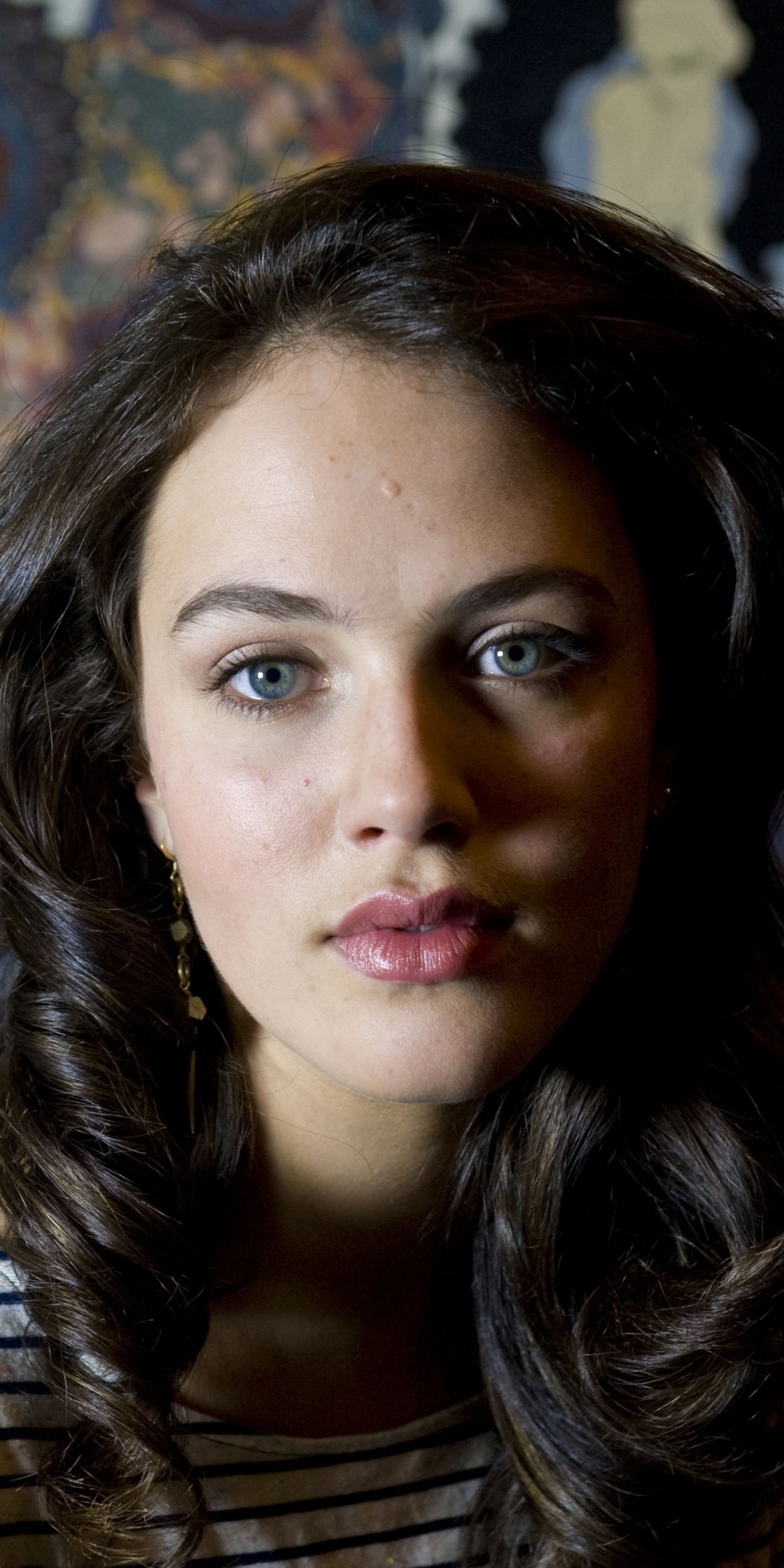 face, celebrity, jessica brown findlay, actress, black hair, blue eyes