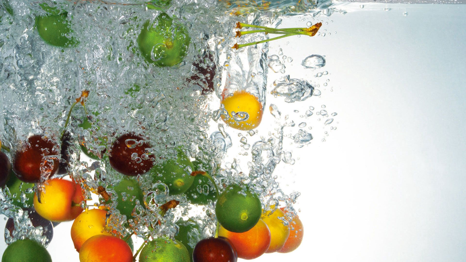 fruits, food, water, spray, fall HD wallpaper