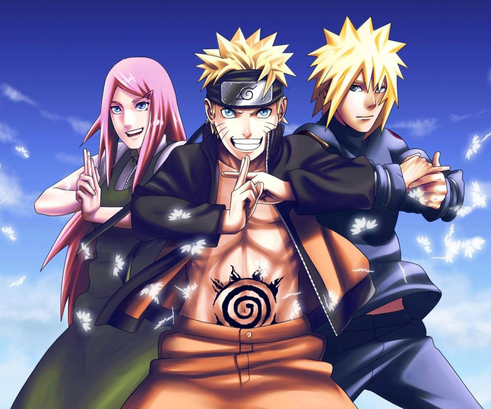 Descarga gratuita de fondo de pantalla para móvil de Naruto, Animado, Minato Namikaze, Naruto Uzumaki, Kushina Uzumaki.