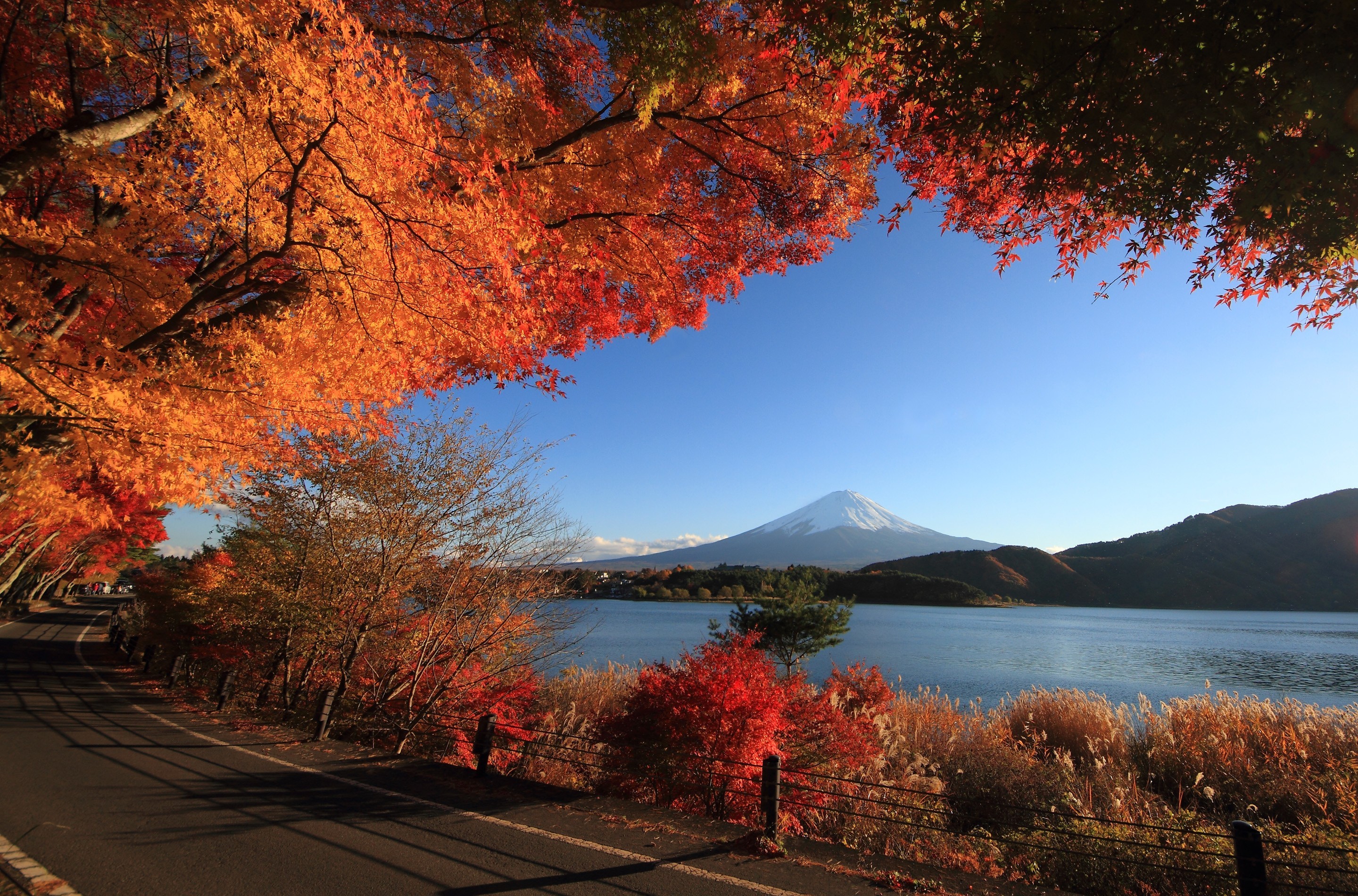 Free download wallpaper Fall, Earth, Japan, Volcano, Mount Fuji, Volcanoes on your PC desktop