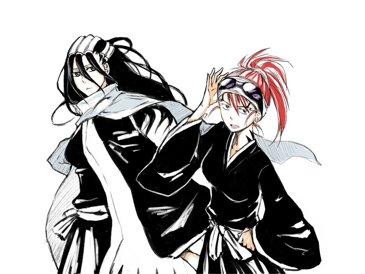 Download mobile wallpaper Anime, Bleach, Renji Abarai, Byakuya Kuchiki for free.