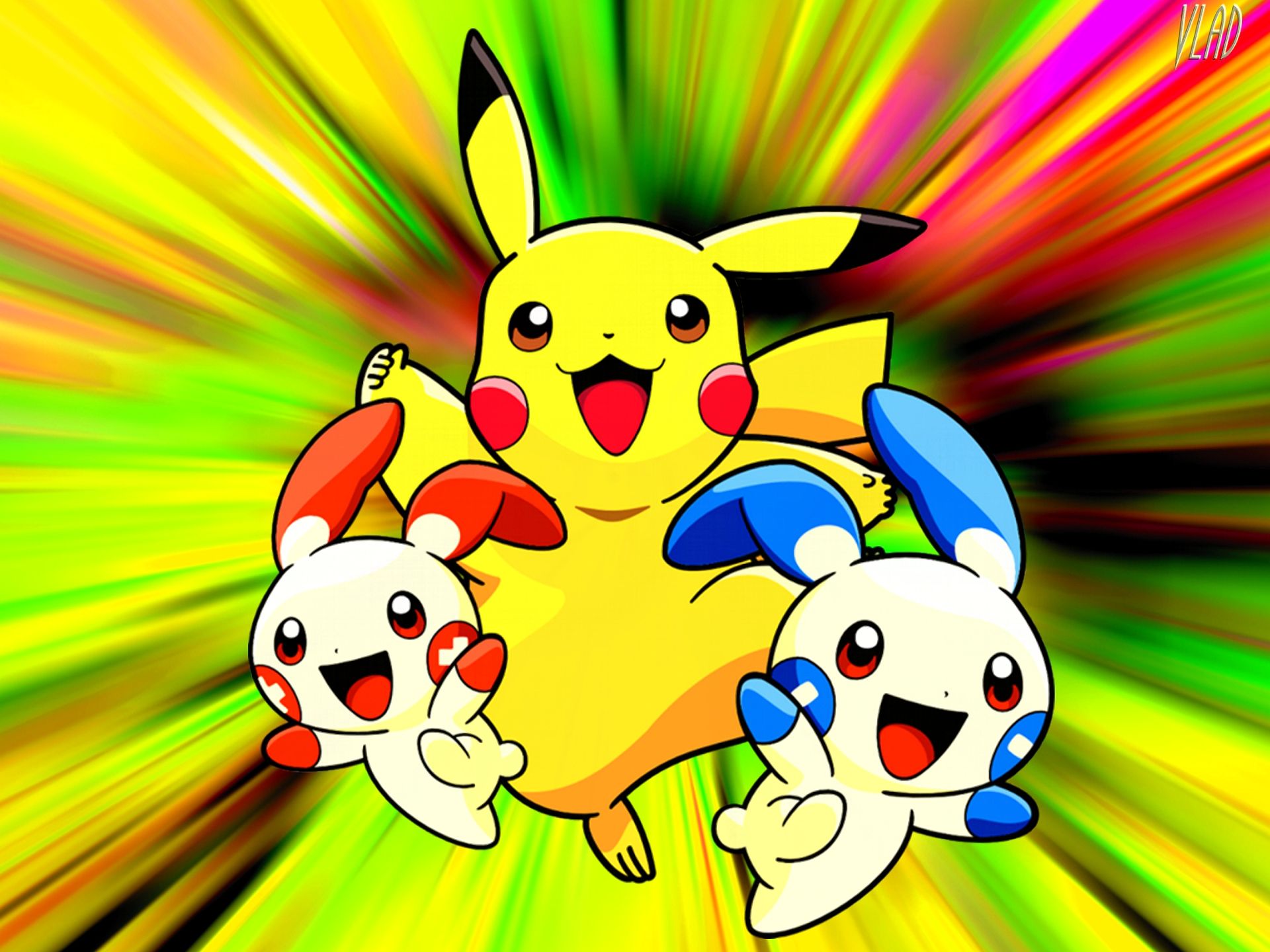 388084 baixar papel de parede anime, pokémon, minun (pokémon), pikachu, plusle (pokémon) - protetores de tela e imagens gratuitamente