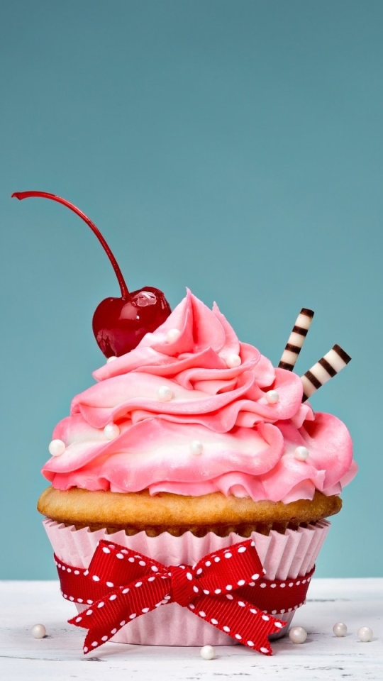 Download mobile wallpaper Food, Cherry, Dessert, Cream, Sweets, Cupcake, Pastry for free.