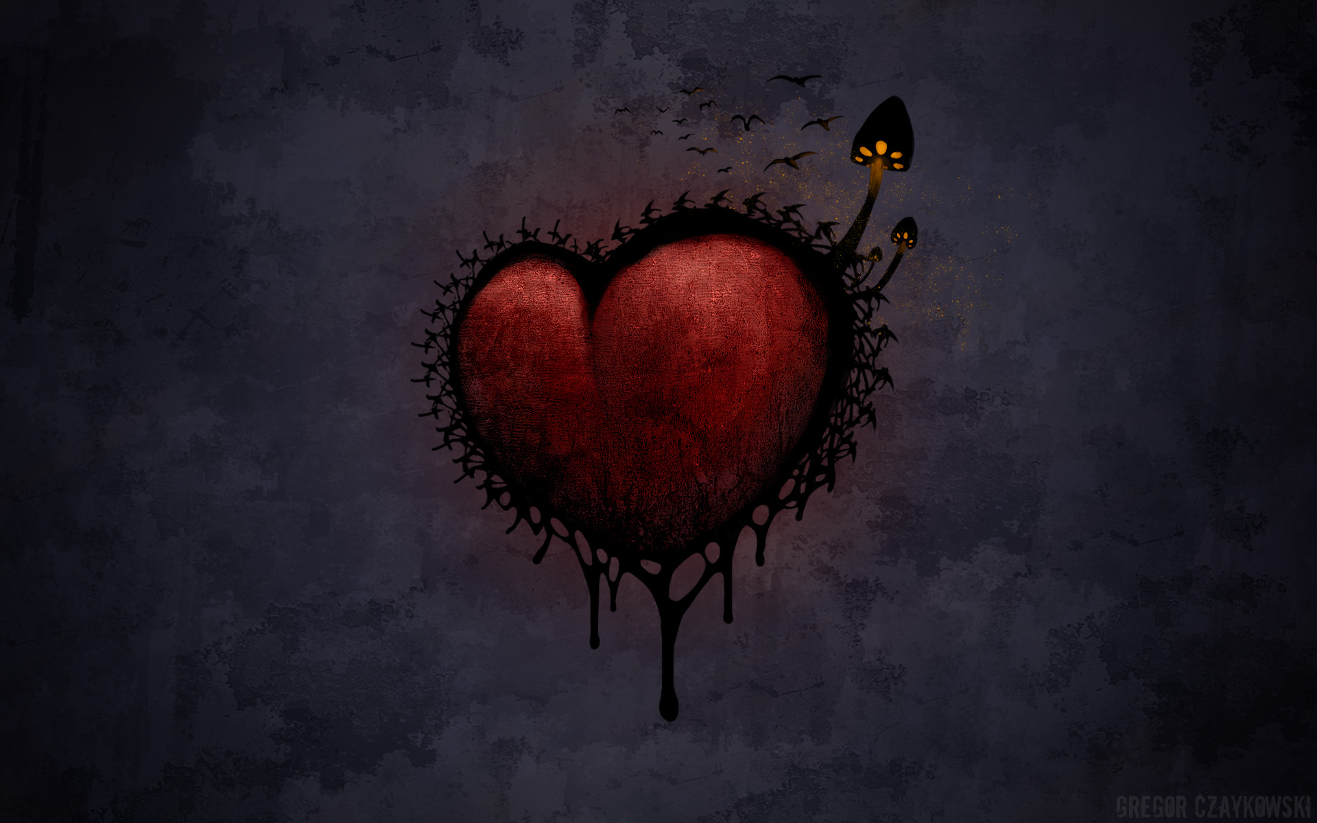 Download mobile wallpaper Bird, Heart, Artistic for free.