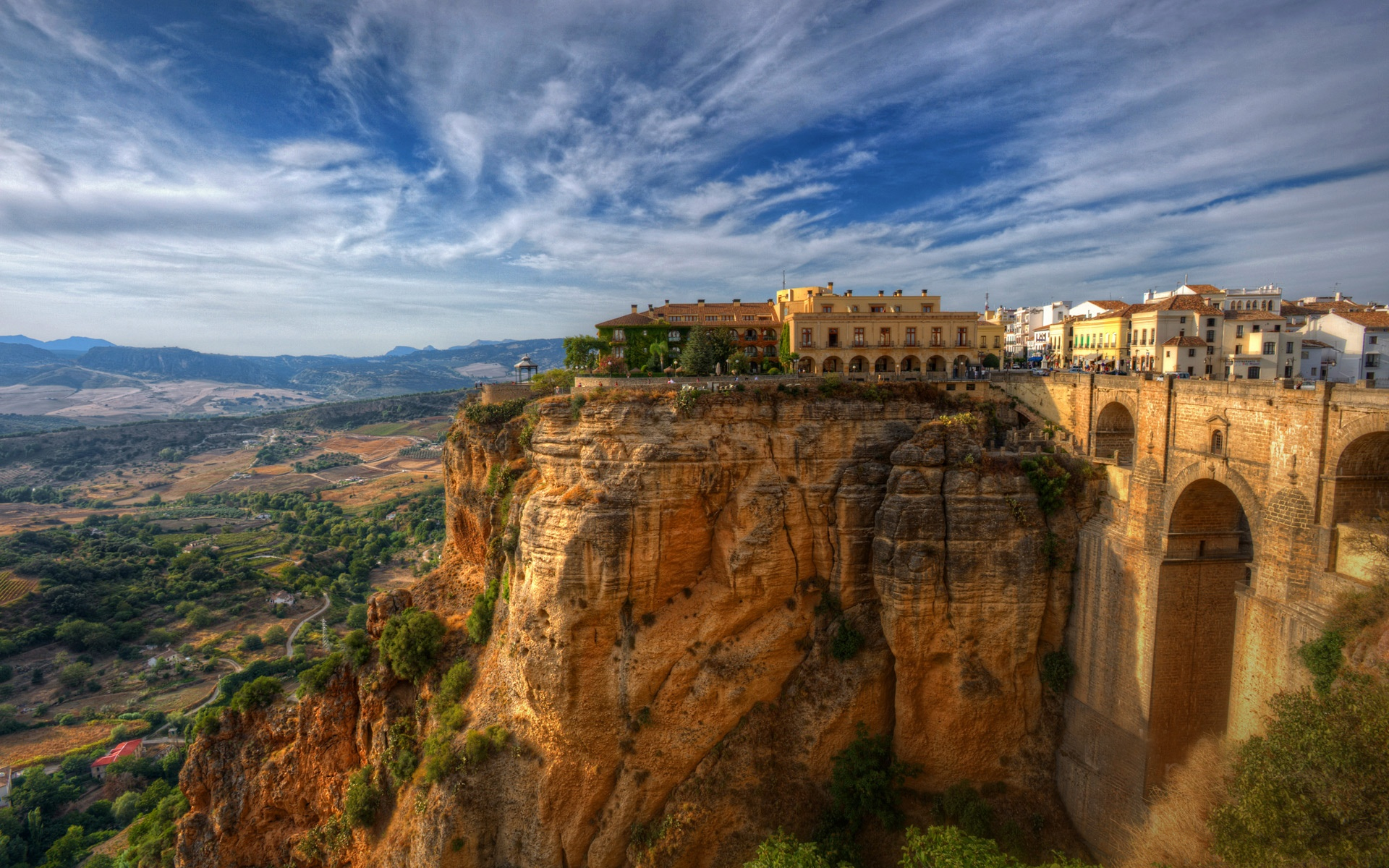 Free download wallpaper Mountain, House, Cliff, Spain, Town, Man Made, Towns on your PC desktop