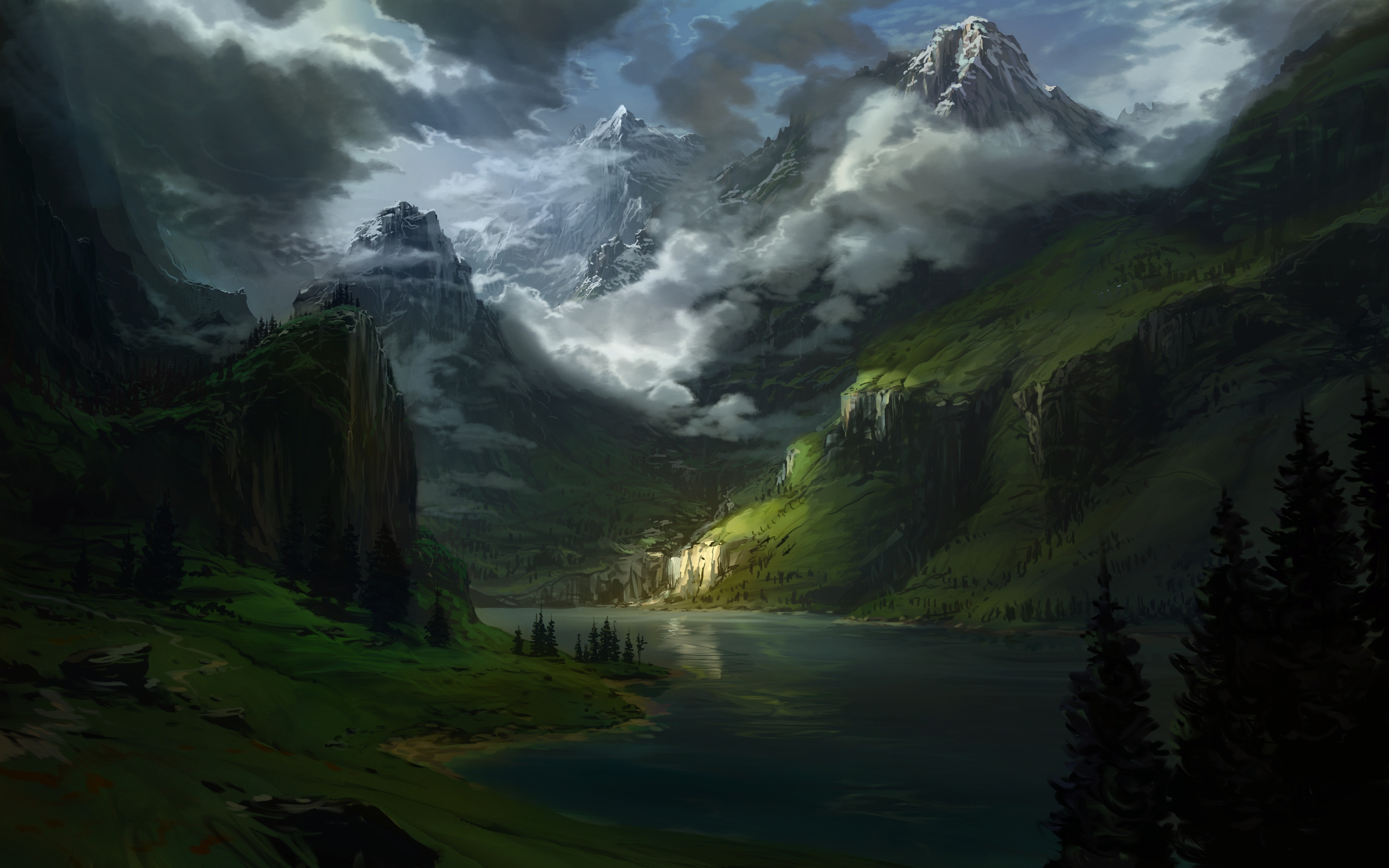 Free download wallpaper Landscape, Nature, Mountain, Lake, Earth on your PC desktop