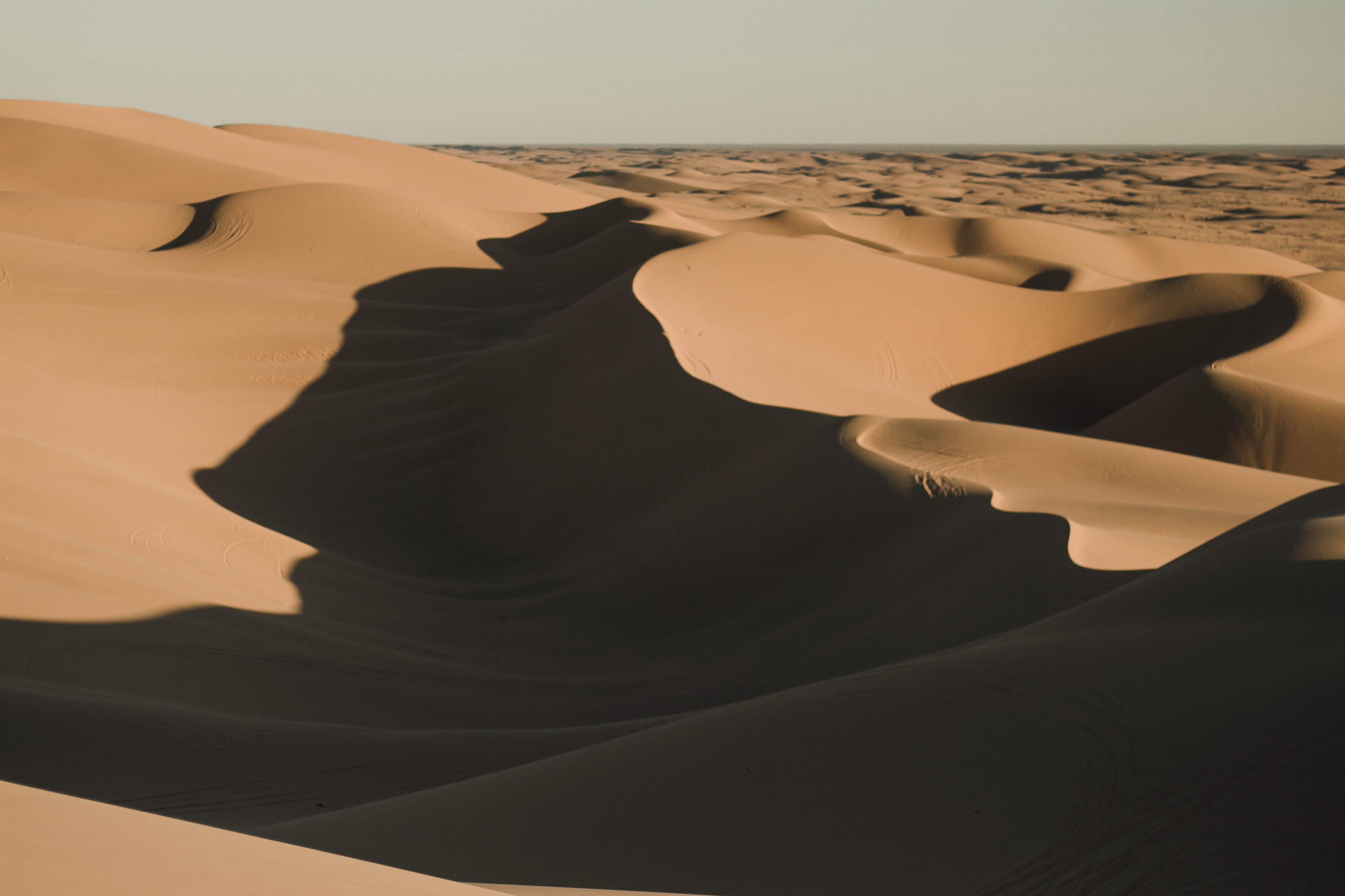 nature, sand, desert, shadows, dunes 2160p