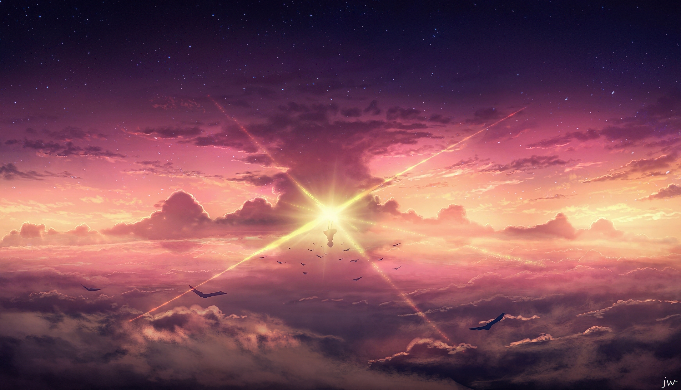 Free download wallpaper Anime, Sky on your PC desktop