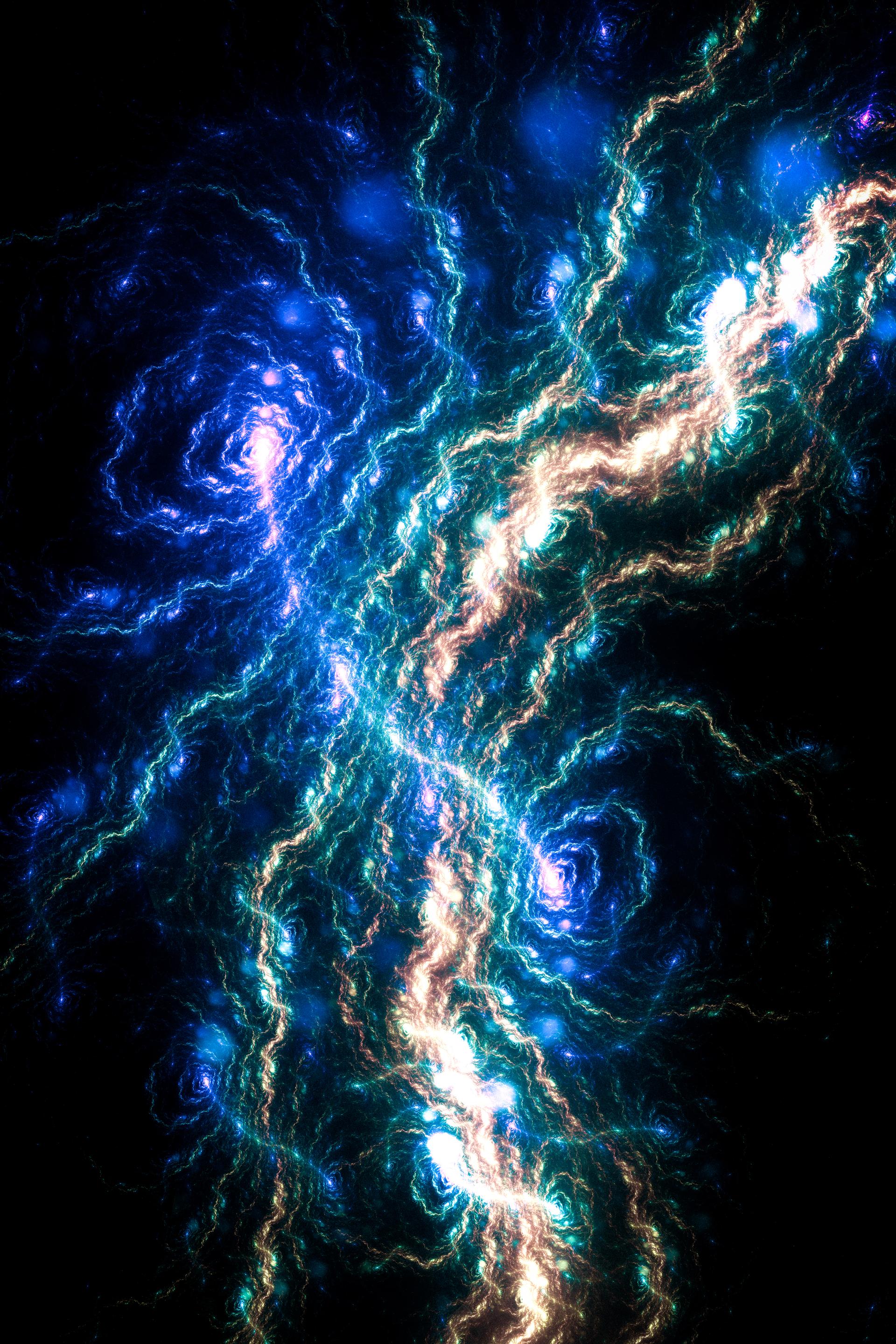 Download mobile wallpaper Motley, Nebula, Glow, Multicolored, Abstract, Dark for free.
