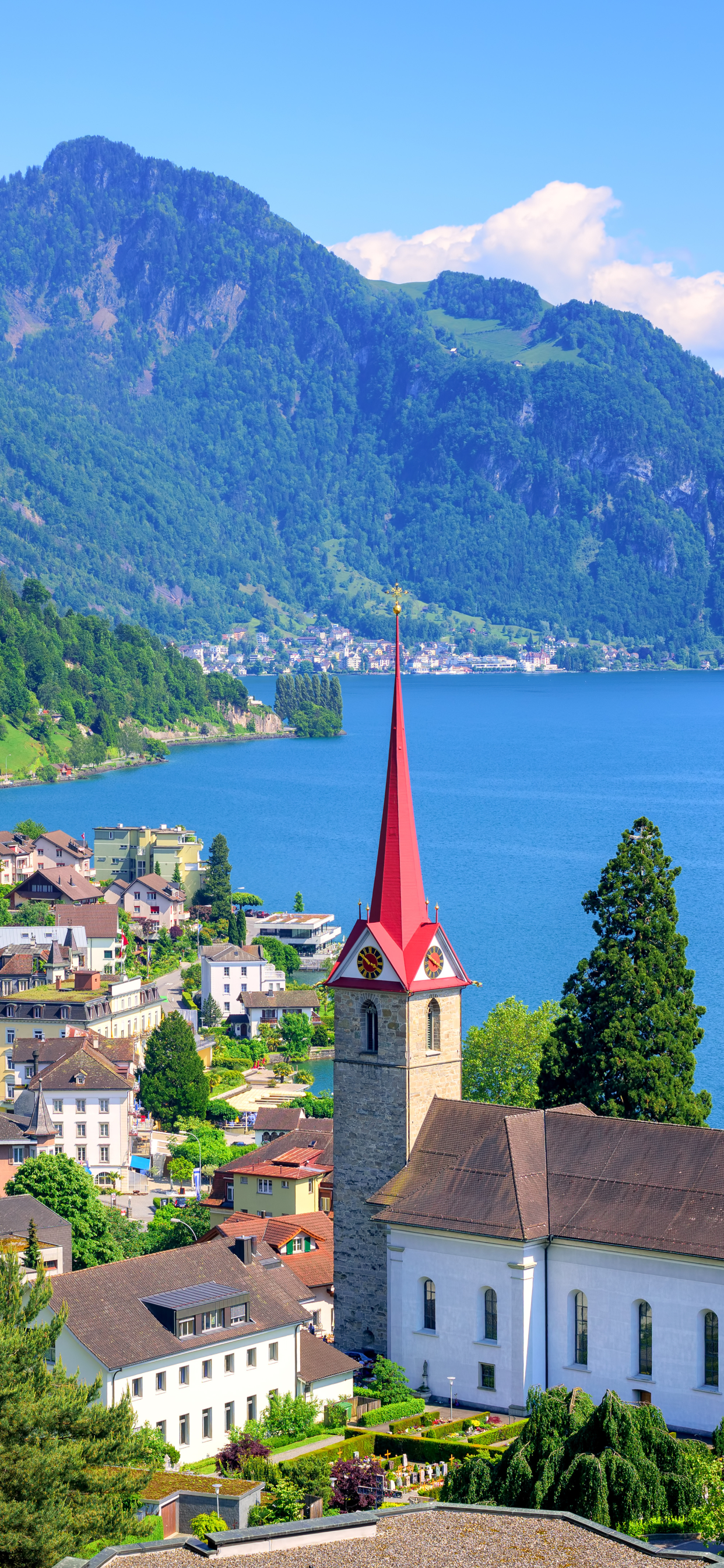 1173336 скачать обои швейцария, сделано человеком, люцерн, гора, город, городок, озеро, города - заставки и картинки бесплатно