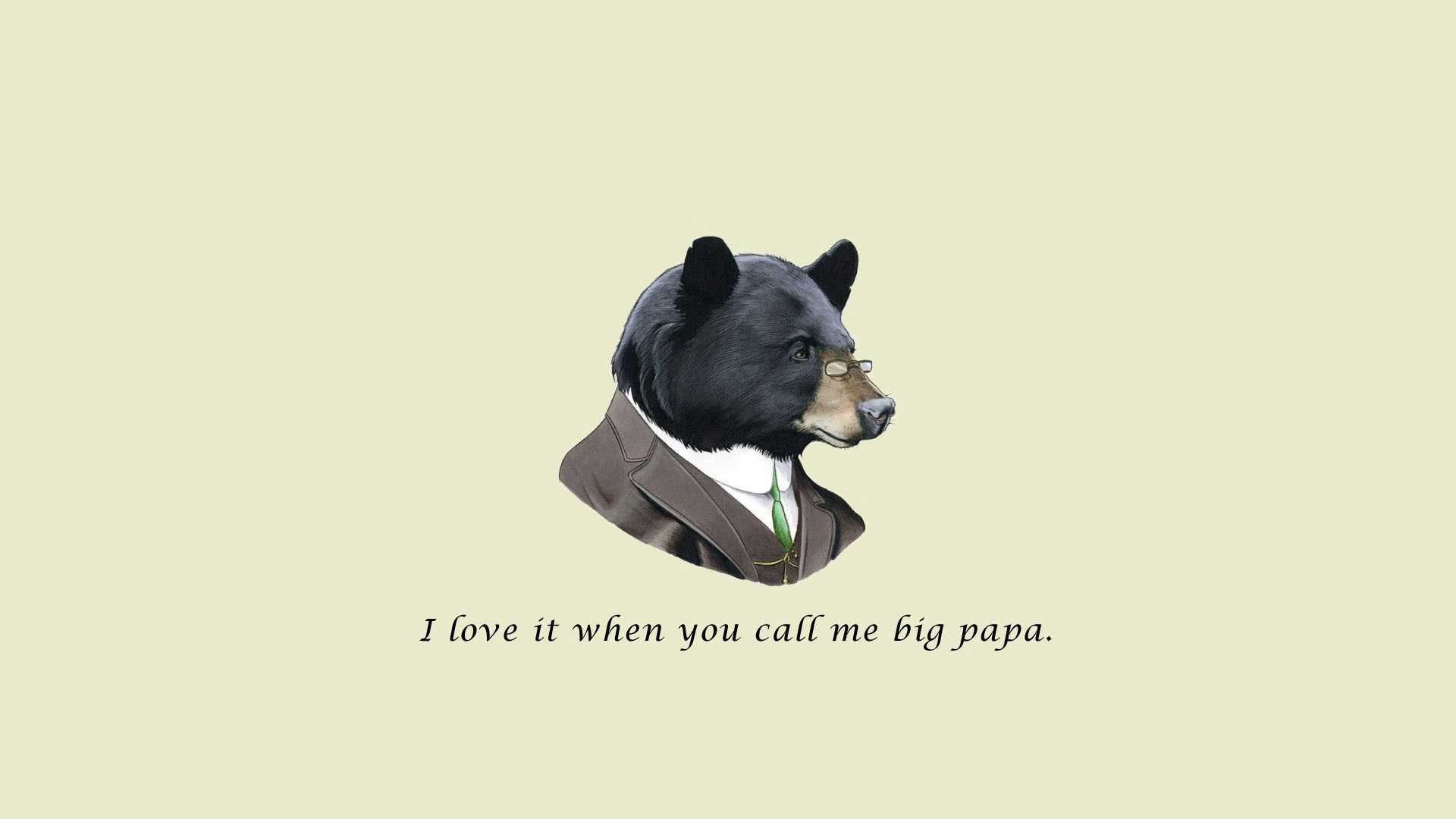 1920x1080 Background inscription, words, bear, glasses, spectacles, dad, daddy