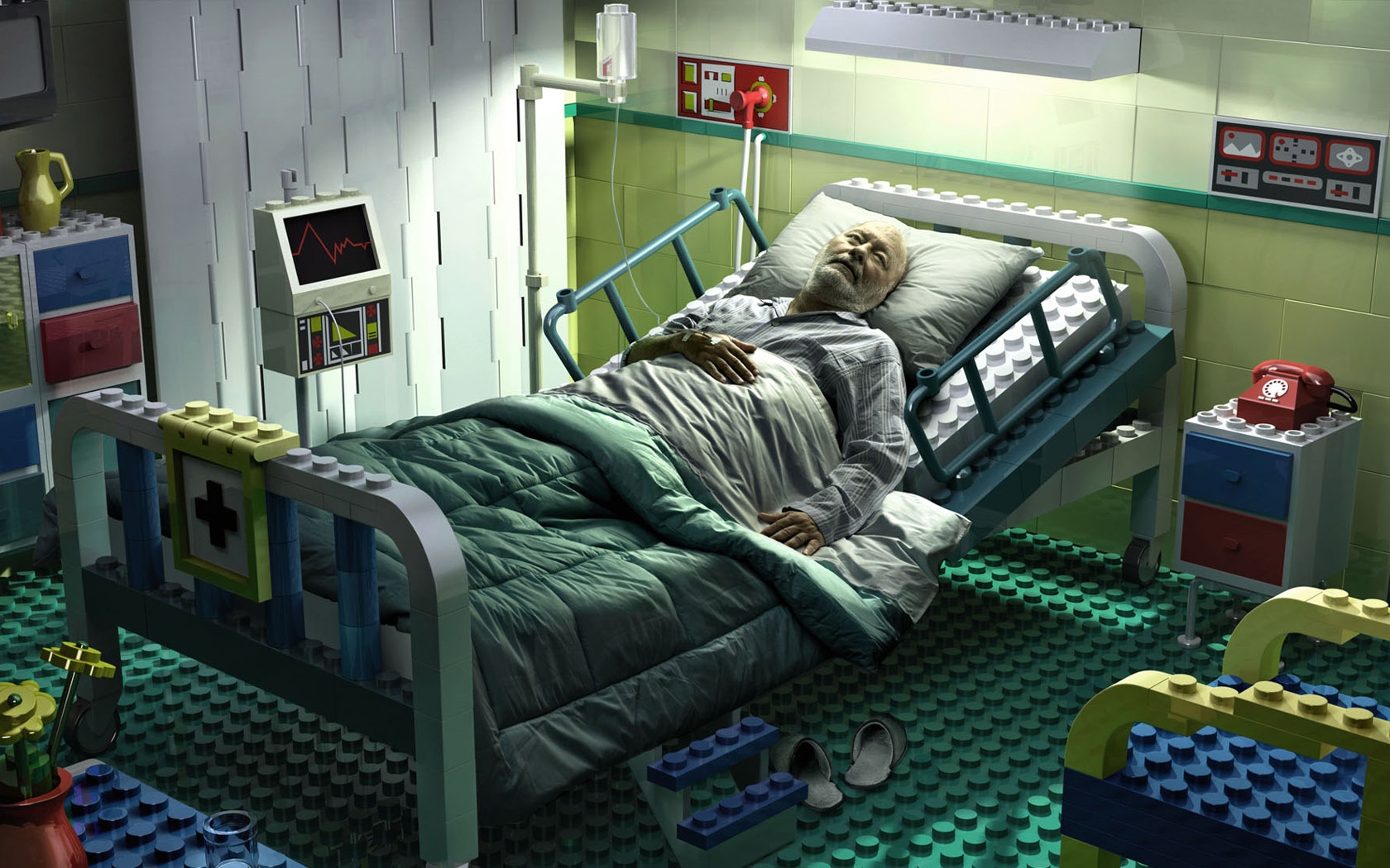 Download mobile wallpaper Death, Lego, Dark, Hospital for free.