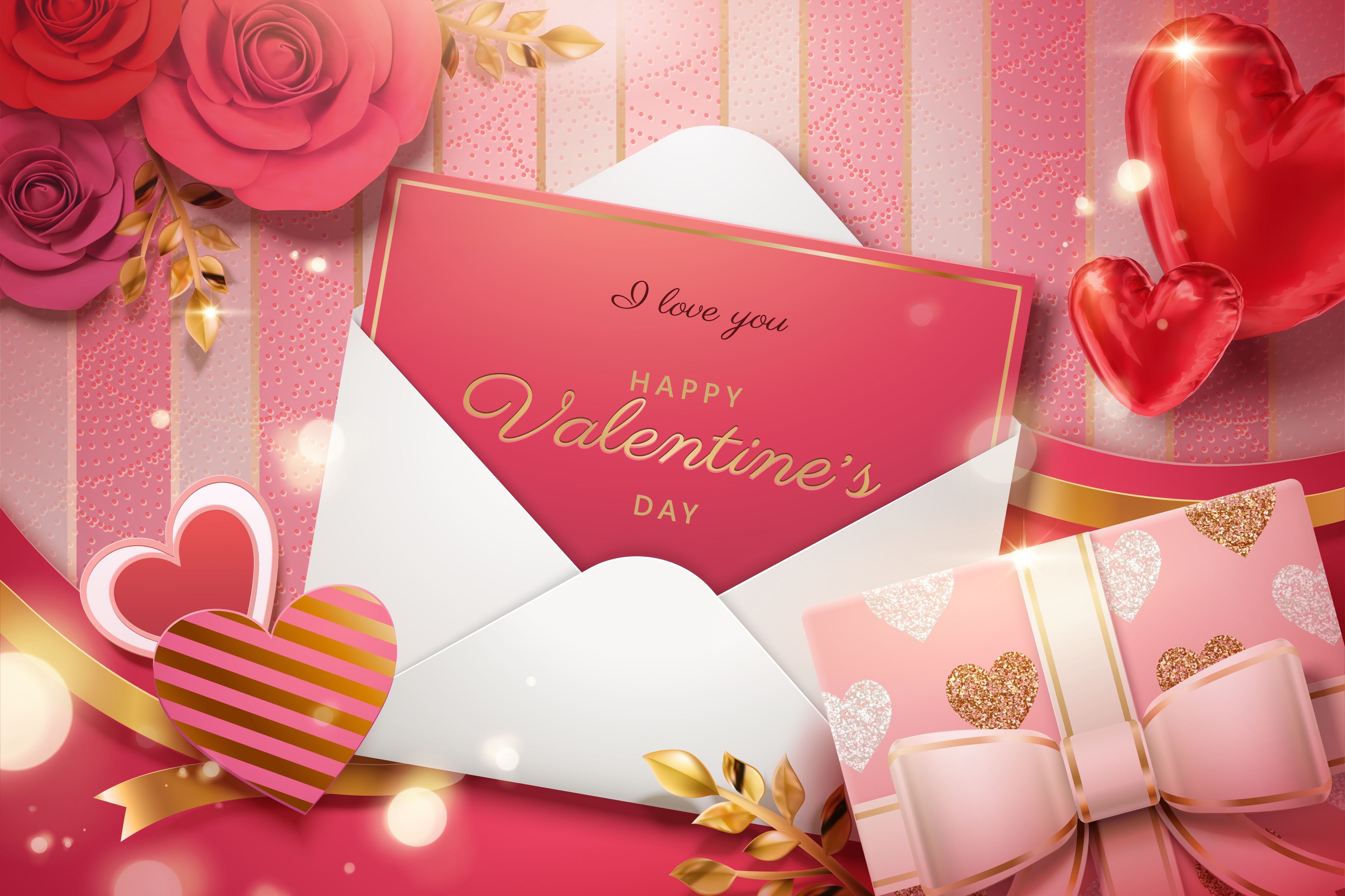 PCデスクトップに贈り物, 愛する, バレンタイン・デー, 心臓, ホリデー, ハッピーバレンタインデー画像を無料でダウンロード