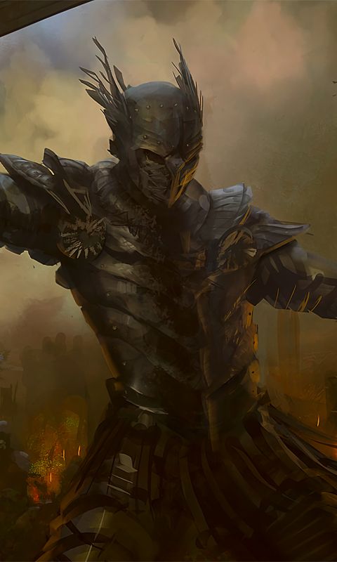 Download mobile wallpaper Fantasy, Warrior, Battle, Armor, Sword for free.