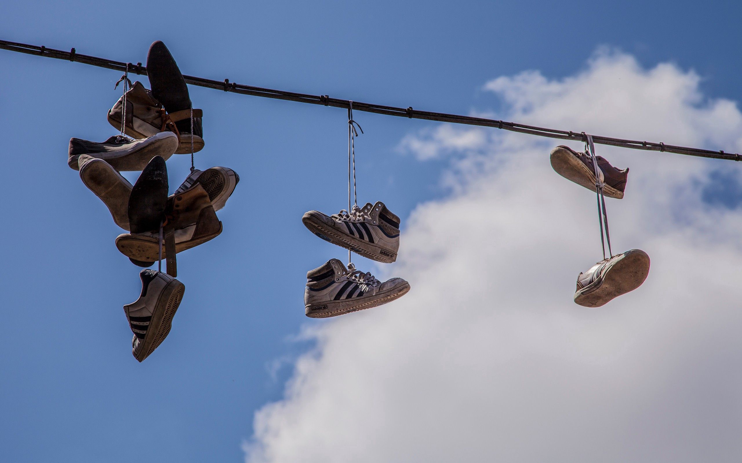 sky, clouds, miscellanea, miscellaneous, sneakers, shoes, footwear