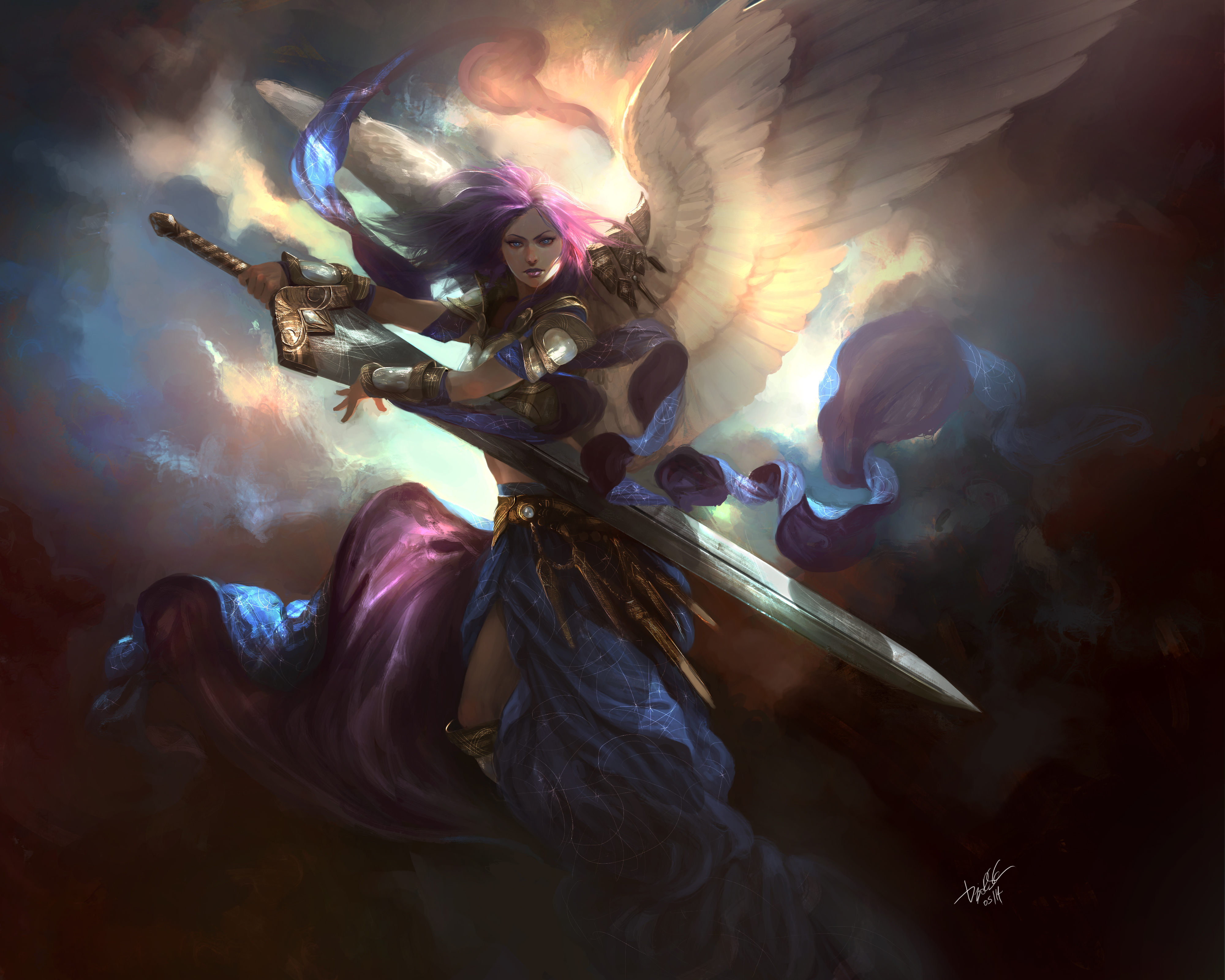 Free download wallpaper Angel Warrior, Fantasy on your PC desktop