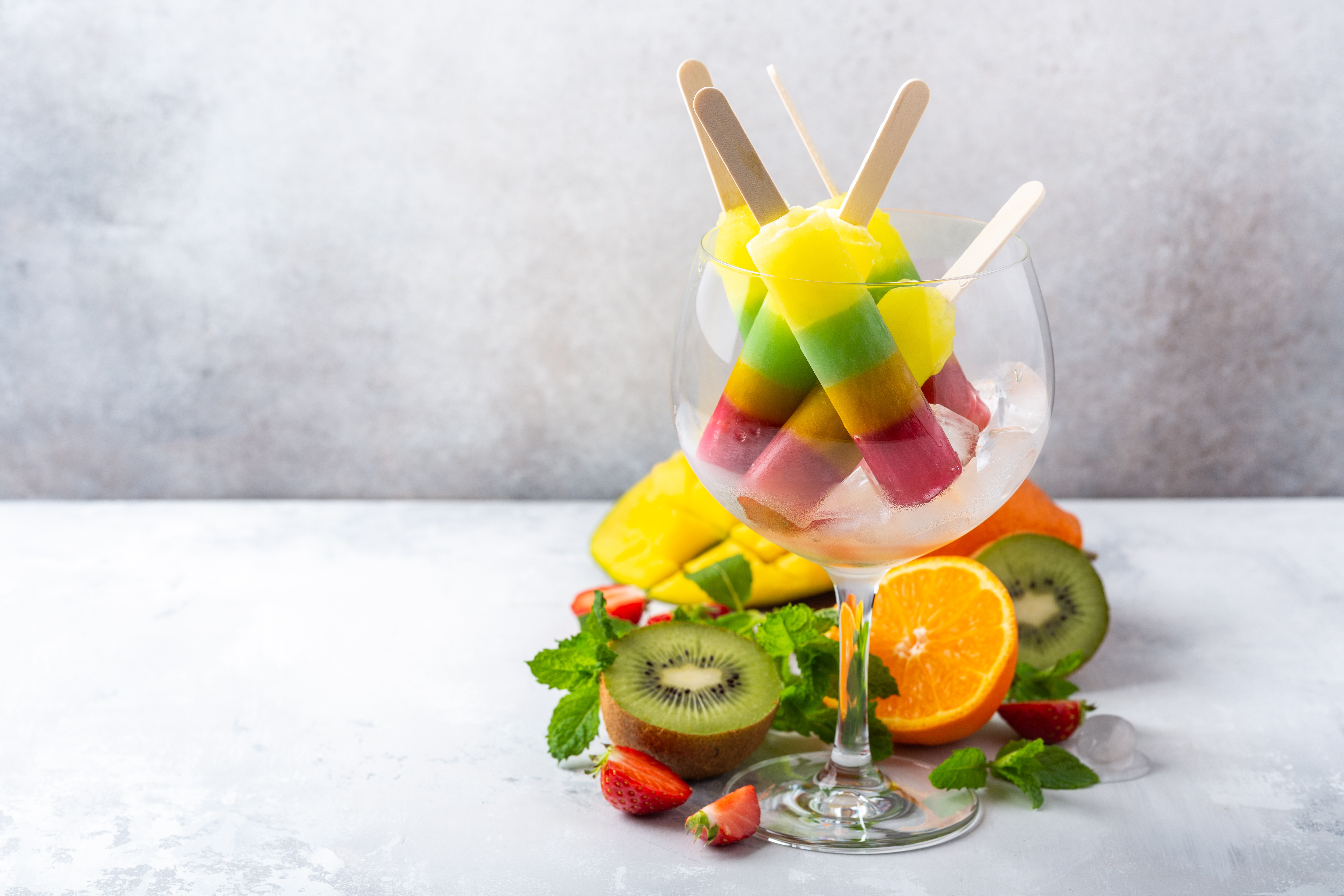 Download mobile wallpaper Food, Kiwi, Ice Cream, Still Life, Glass, Fruit, Popsicle for free.