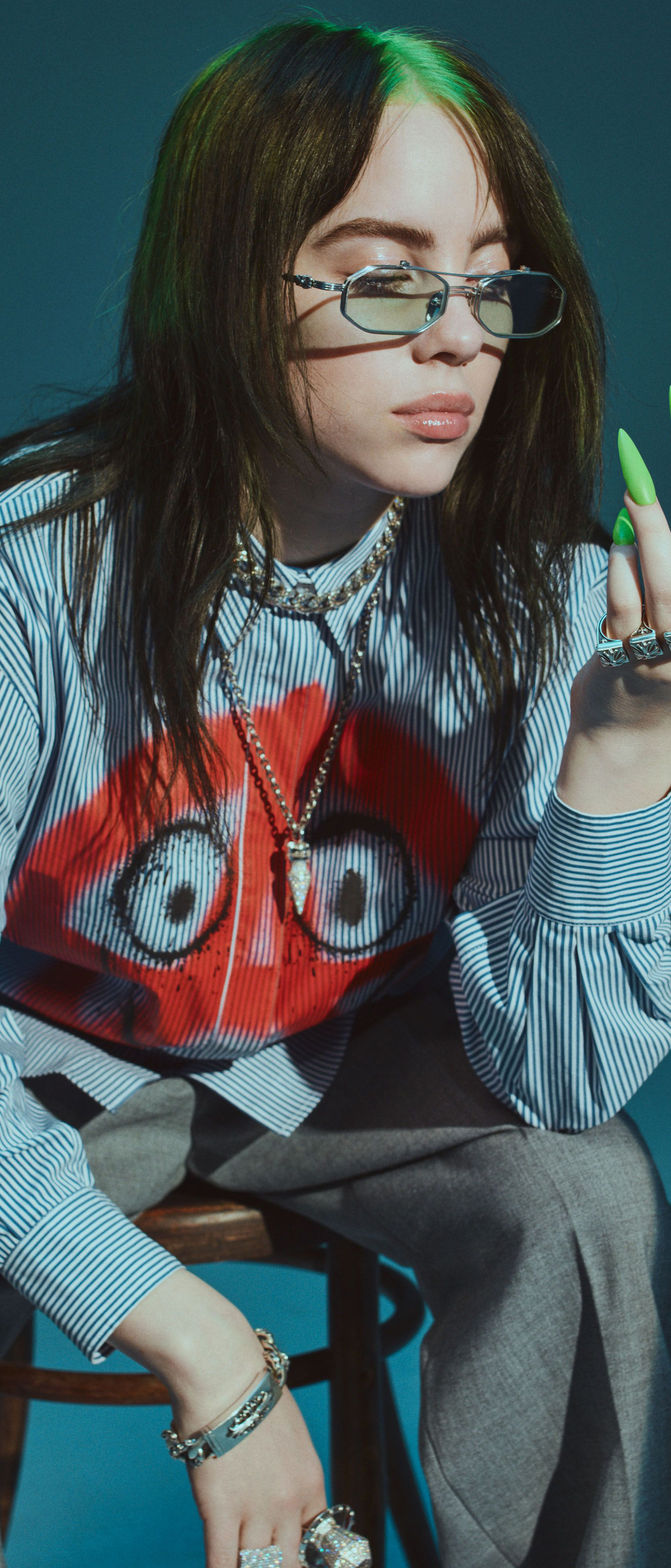 Download mobile wallpaper Music, Singer, Glasses, American, Billie Eilish for free.