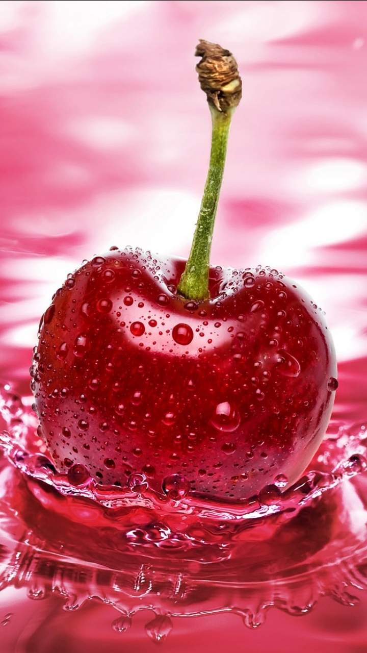Download mobile wallpaper Fruits, Water, Food, Cherry, Fruit for free.