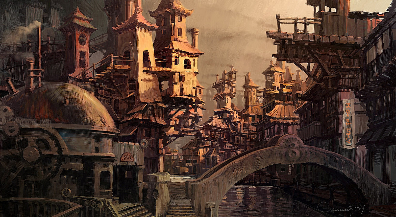 Free download wallpaper Fantasy, City on your PC desktop