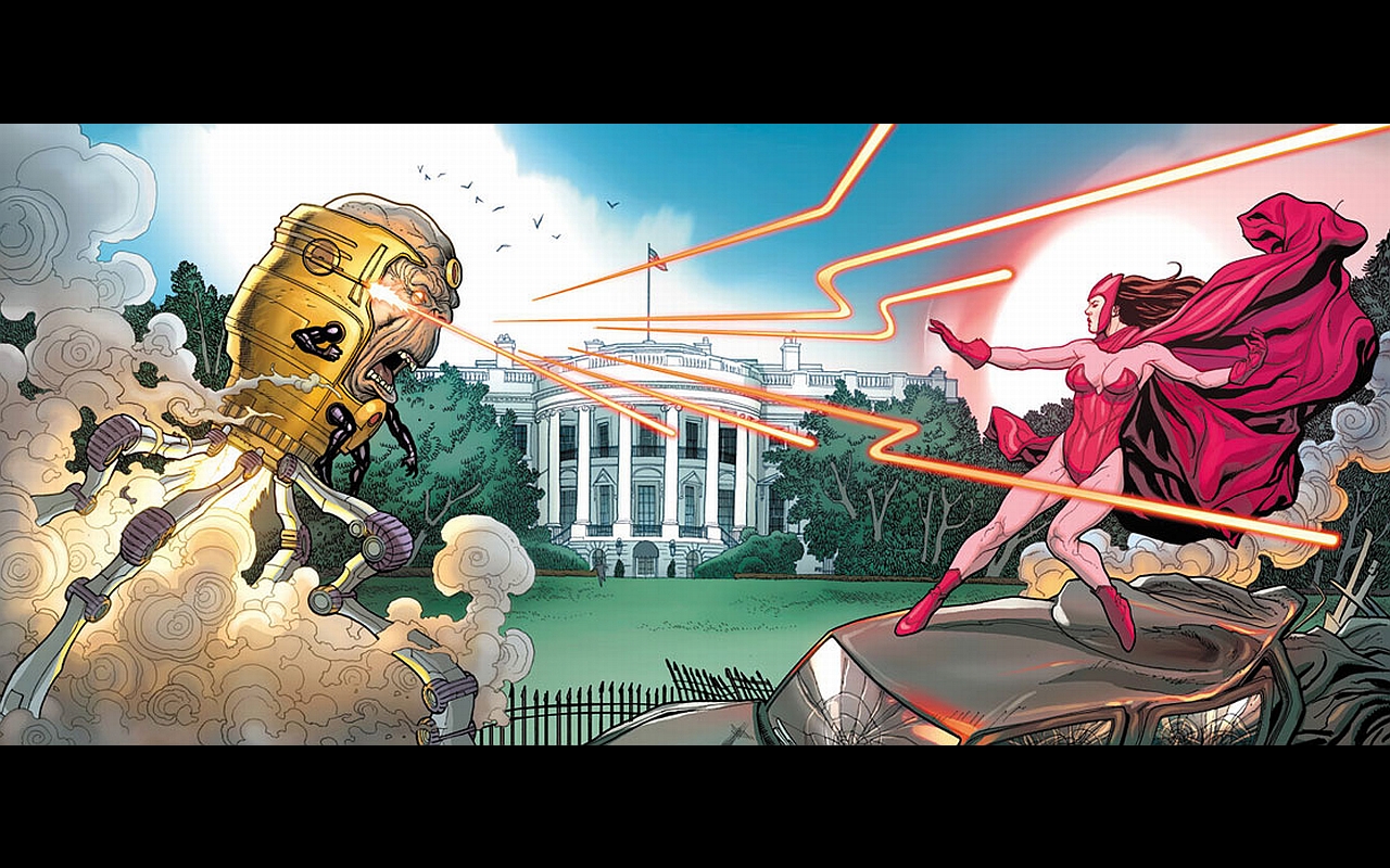 comics, avengers vs x men, modok (marvel comics), scarlet witch, white house