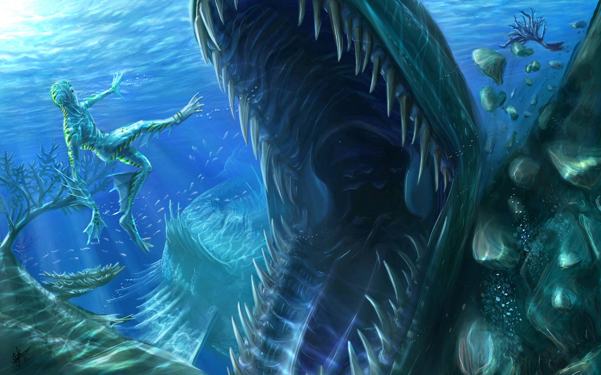 Download mobile wallpaper Sea Monster, Fantasy for free.