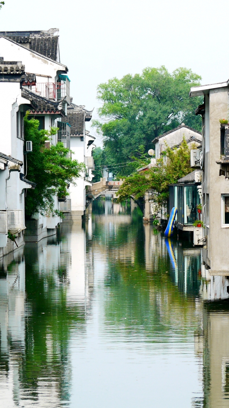 Download mobile wallpaper Cities, China, Man Made, Canal, Suzhou for free.