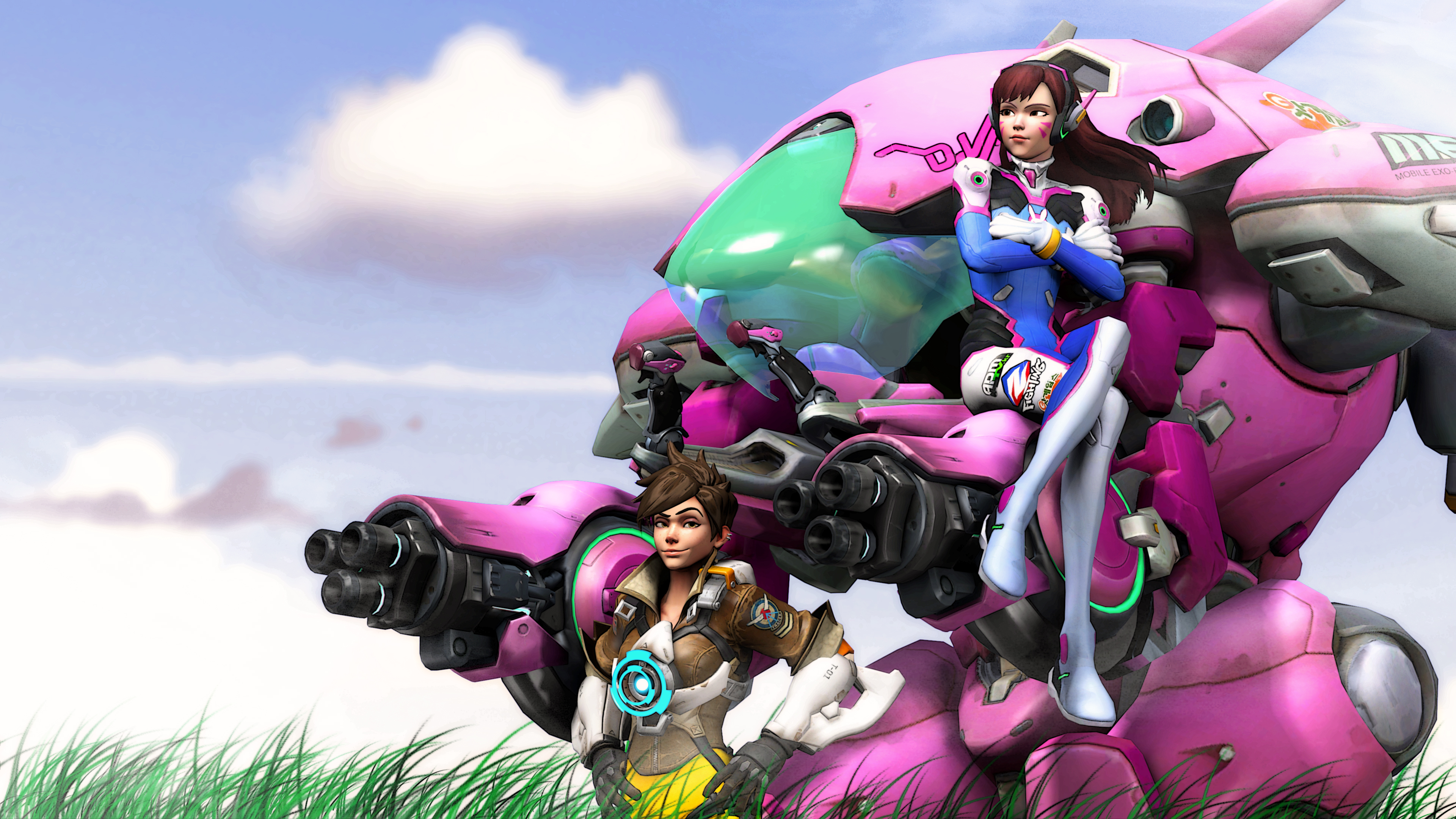 Download mobile wallpaper Overwatch, Video Game, Tracer (Overwatch), D Va (Overwatch) for free.