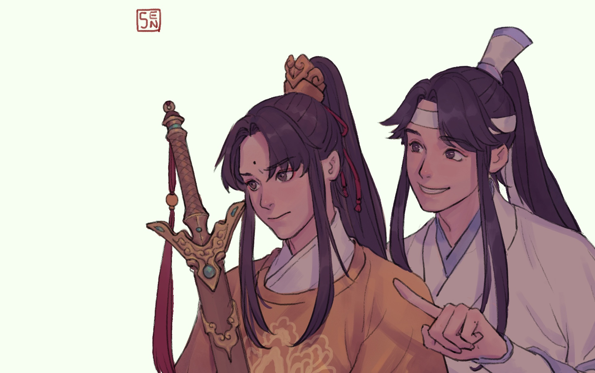 Download mobile wallpaper Anime, Mo Dao Zu Shi, Lan Sizhui, Jin Ling for free.