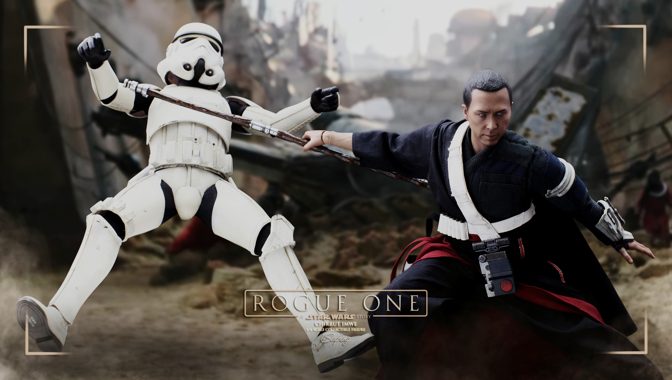 Download mobile wallpaper Star Wars, Movie, Stormtrooper, Rogue One: A Star Wars Story, Chirrut Îmwe for free.