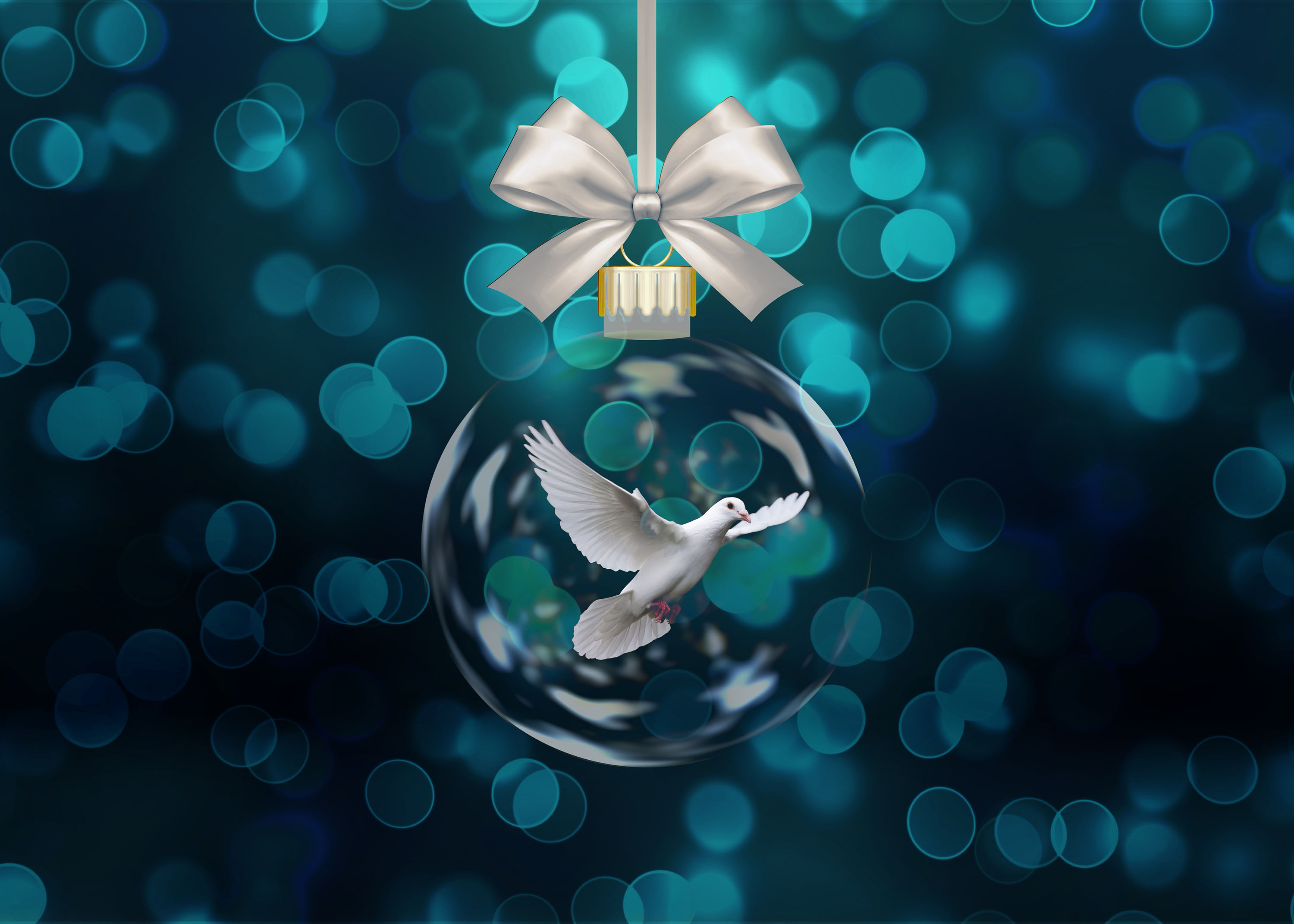 Download mobile wallpaper Christmas, Holiday, Dove, Christmas Ornaments, Bauble for free.